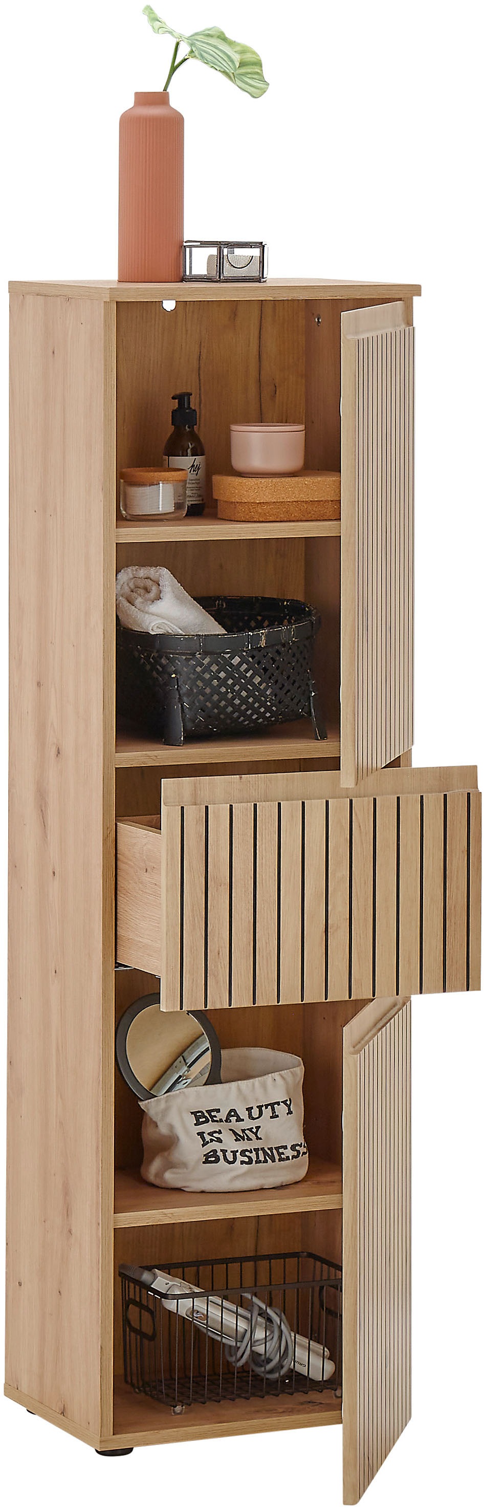 BASIC by Balculina Armoire intermédiaire »Austin« 1 cuis tlg. Largeur 40 cm, charnière porte L/R réversible, fonction soft-close