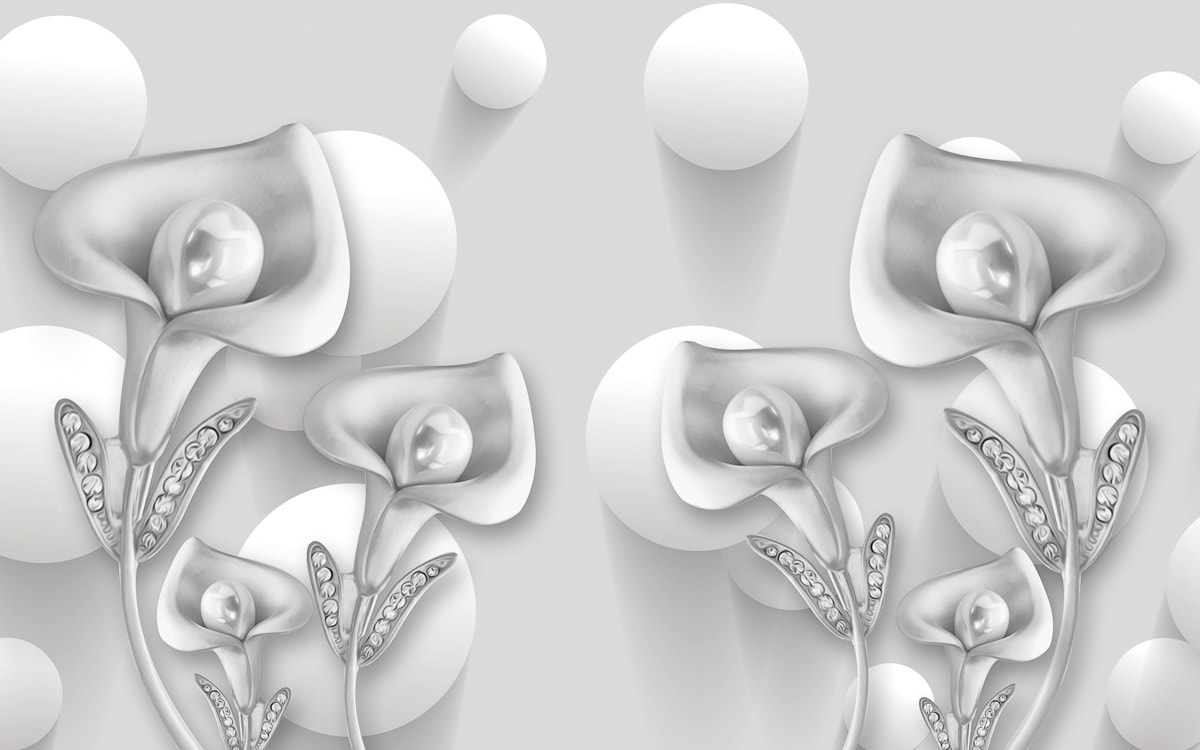 Image of Papermoon "Abstrakt 3D Effekt mit Blumen"
