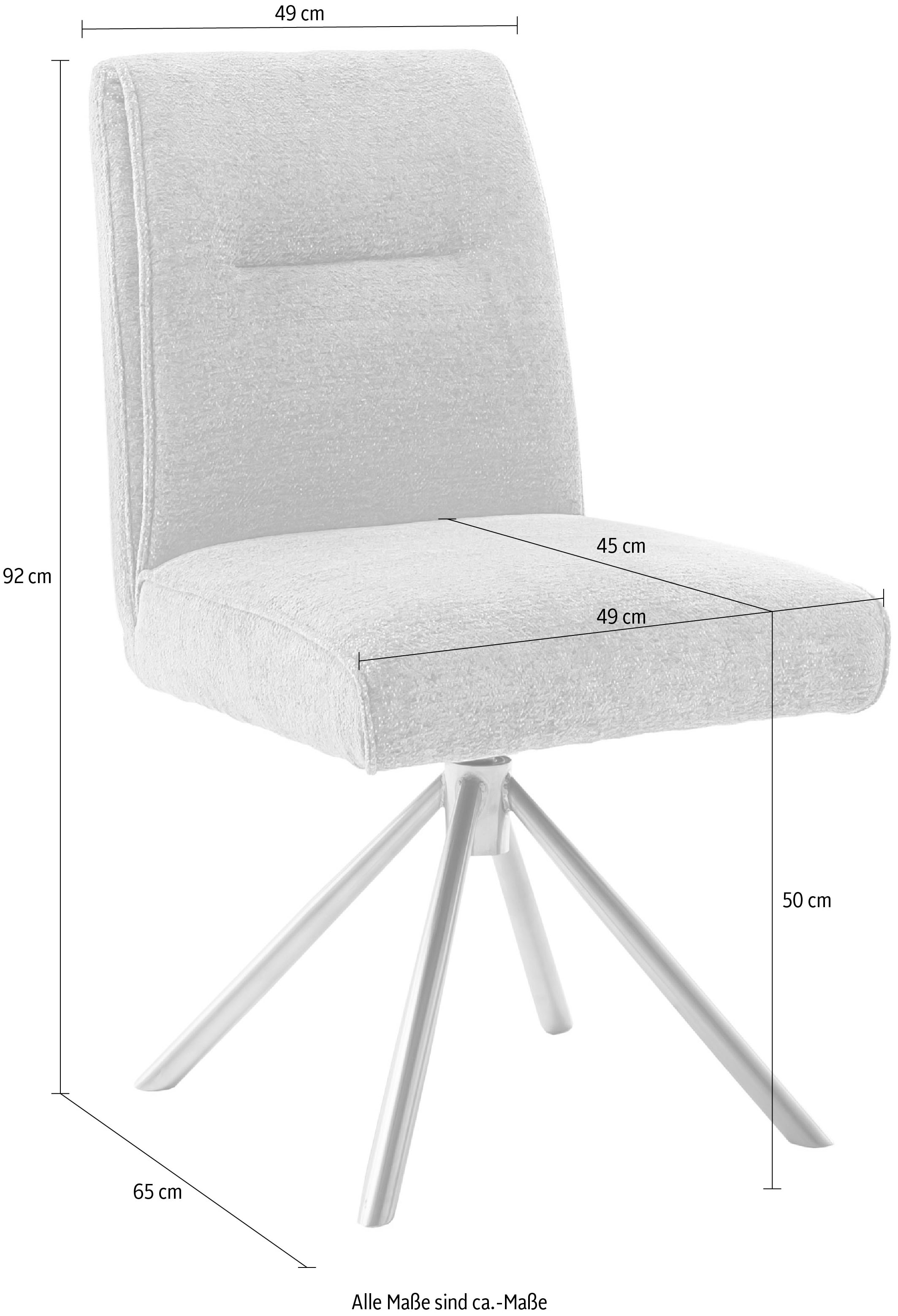 MCA furniture Chaise à 4 pieds »DELANE Esszimmerstuhl (2er Set) - Stuhl« (Set) 2 cuisTaschenfederkern, Lehnenkippfunktion, beweglicher Rücken, 360° drehbar