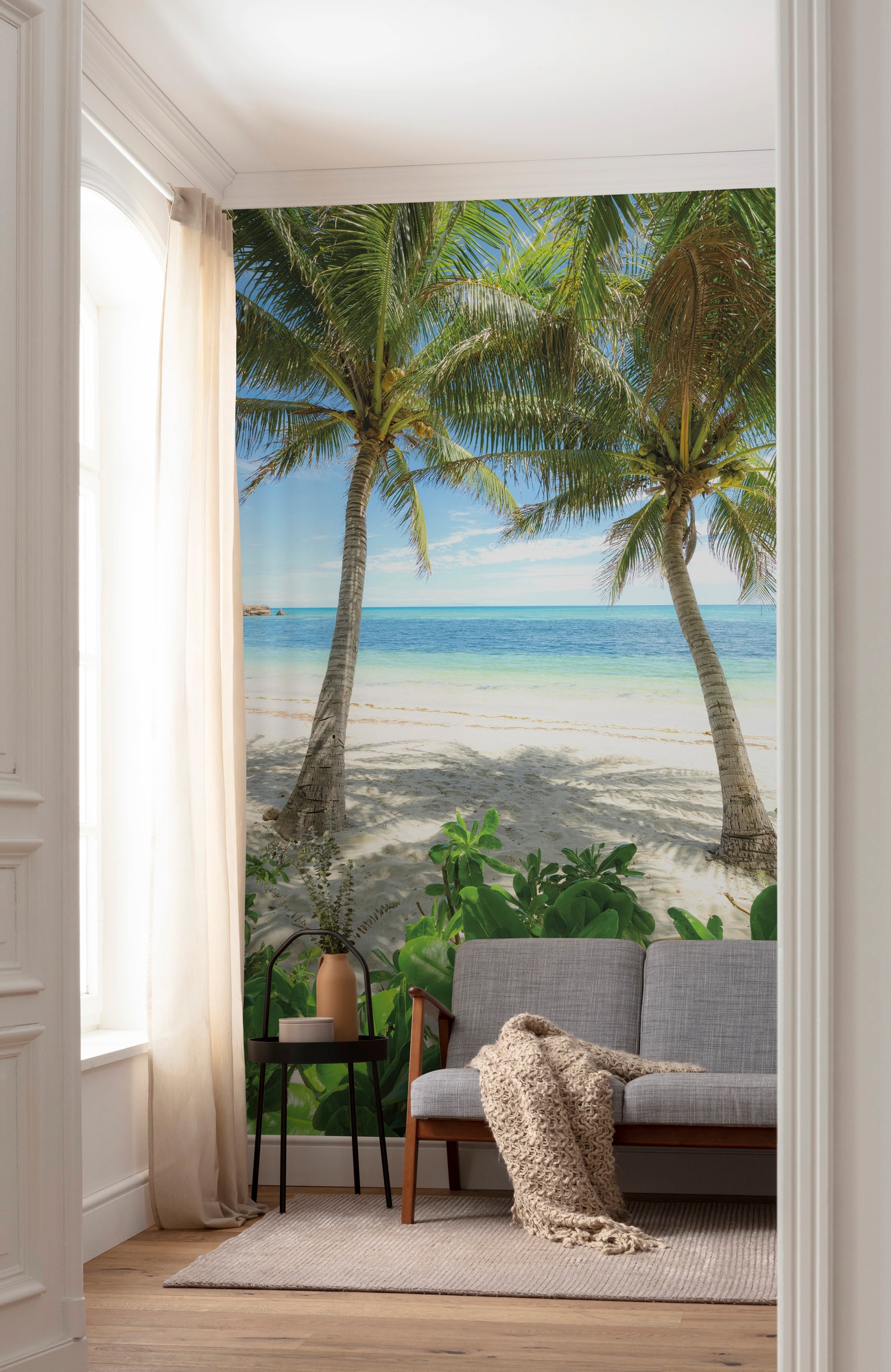 Komar Vliestapete »Digitaldruck Vlies - Palmy Beach - Grösse 200 x 280 cm«, bedruckt, Wohnzimmer, Schlafzimmer