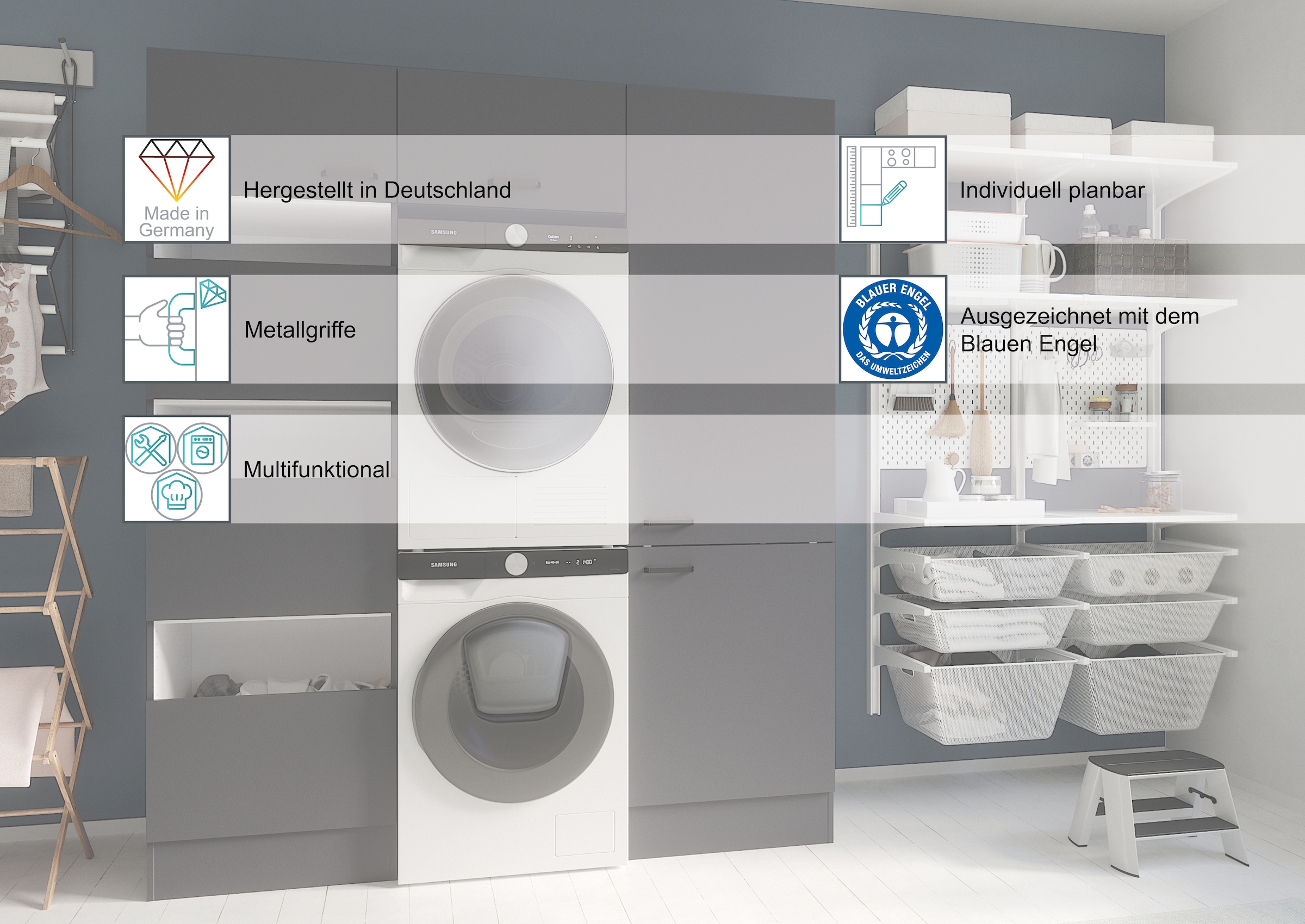 OPTIFIT Set d'armoires multi-usages »OPTImulti« 2 cuis tlg.