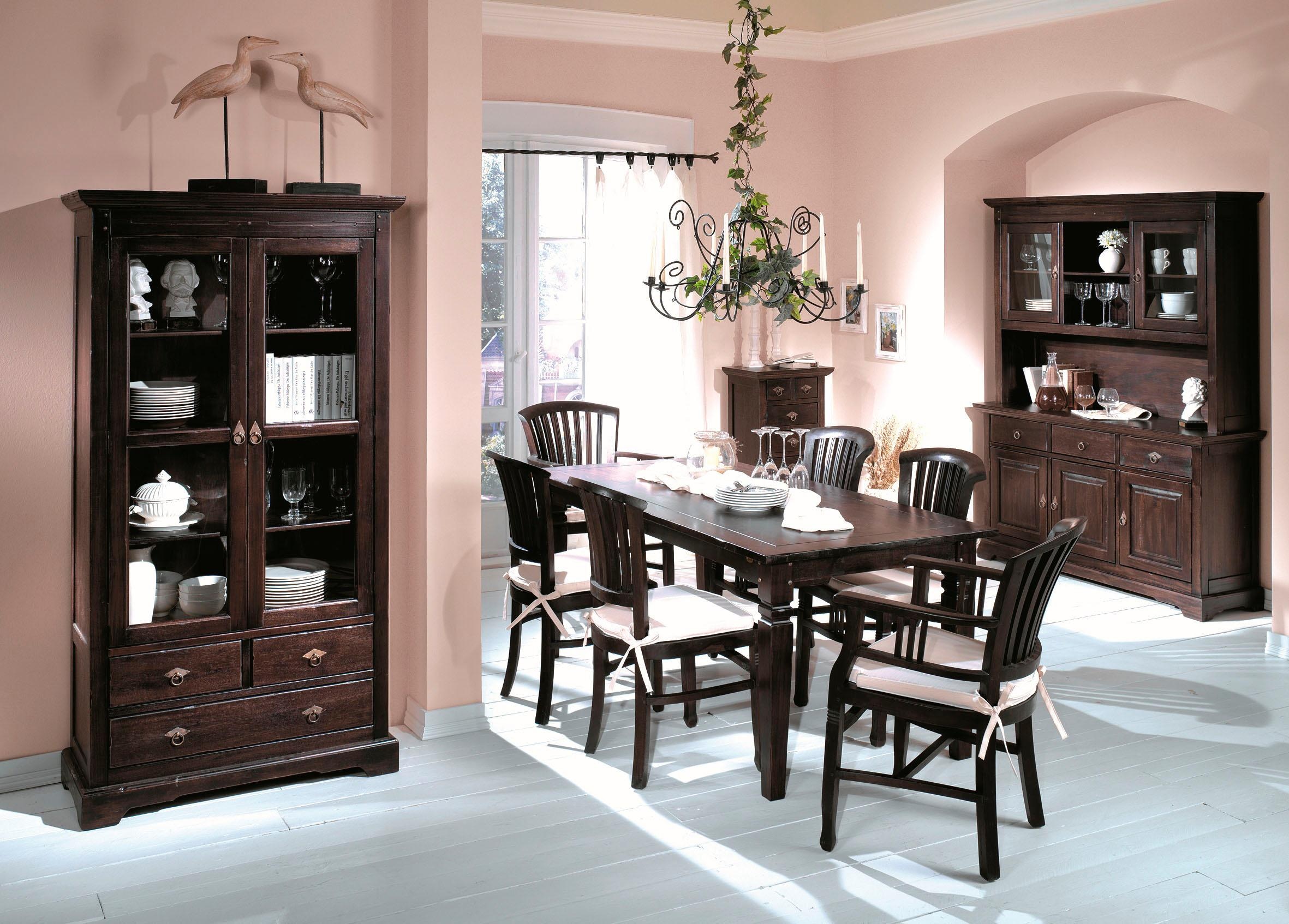 SIT Armoire à poser »Fès aus Akazie massiv mit 2 Glastüren & 2 Fächern« complément idéal pour le buffet