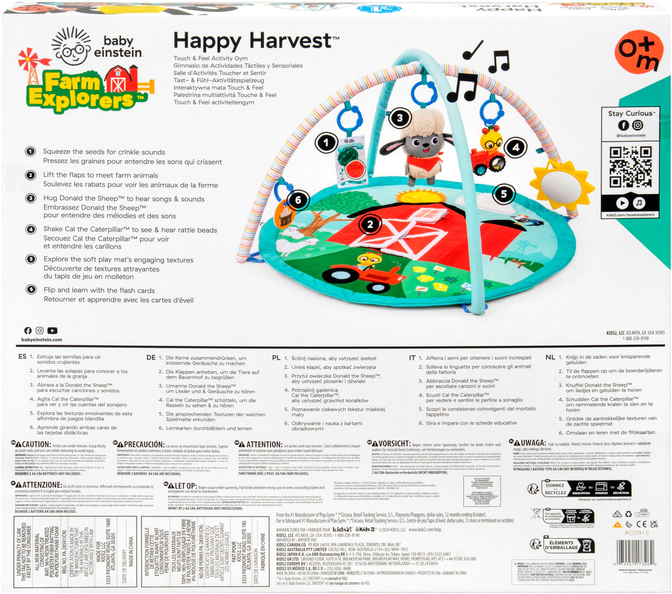 Baby Einstein Arche de jeu »Happy Harvest Touch & Feel Activity Gym« mit Soundeffekt