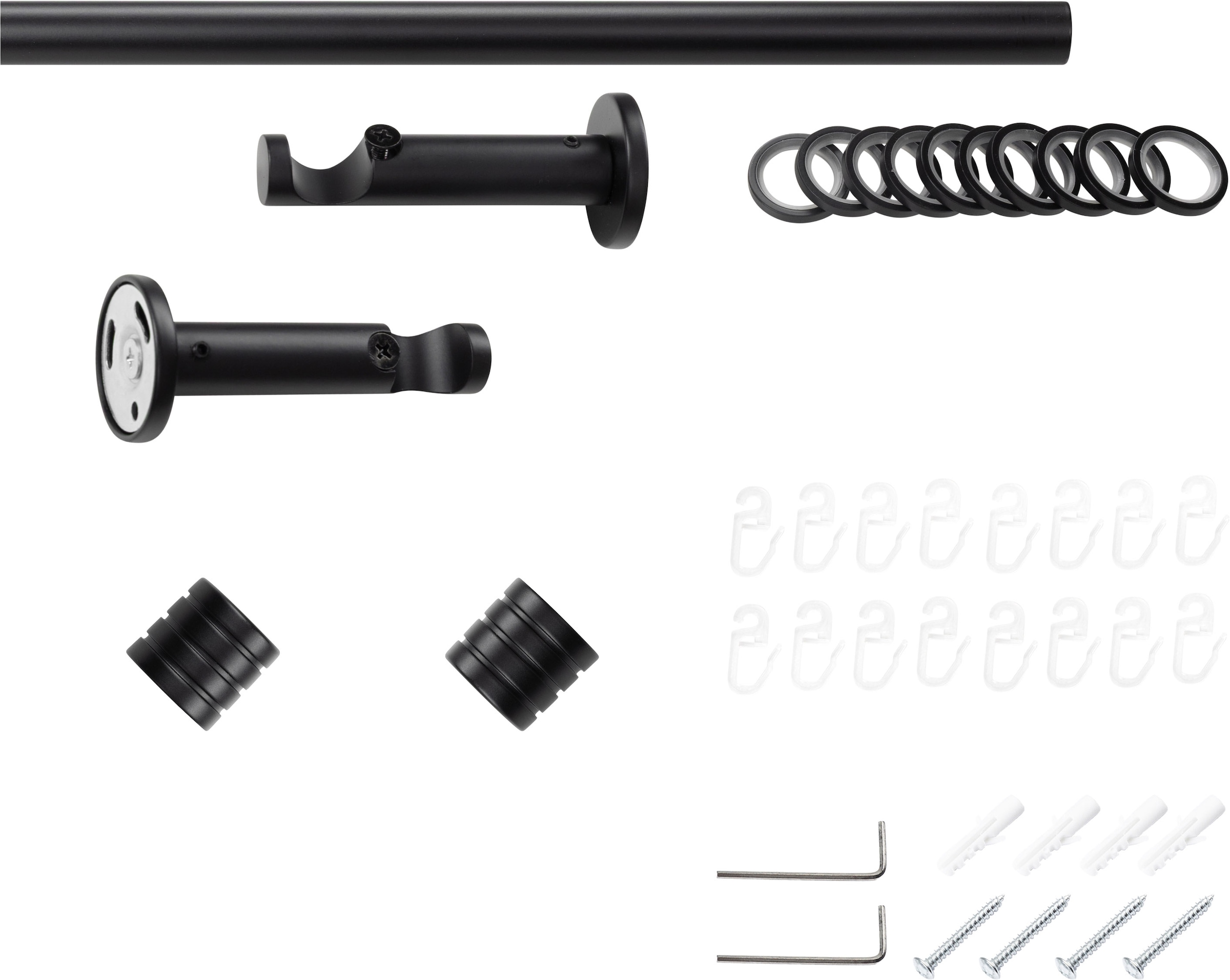 SN DECO GROUP Tringle à rideaux Ø 19 mm 1 course-läufig Fixmass;kürzbar