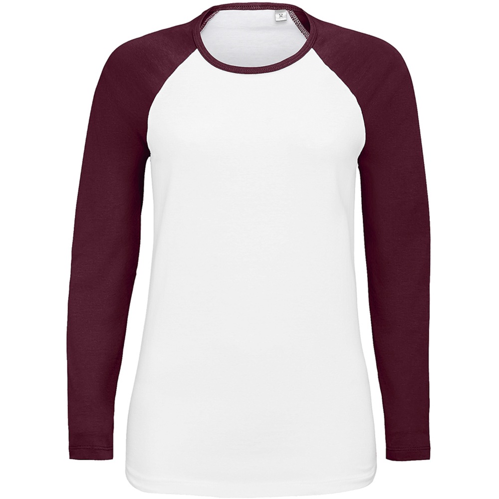Longsleeve »Damen Langarmshirt mit Kontrastärmeln«