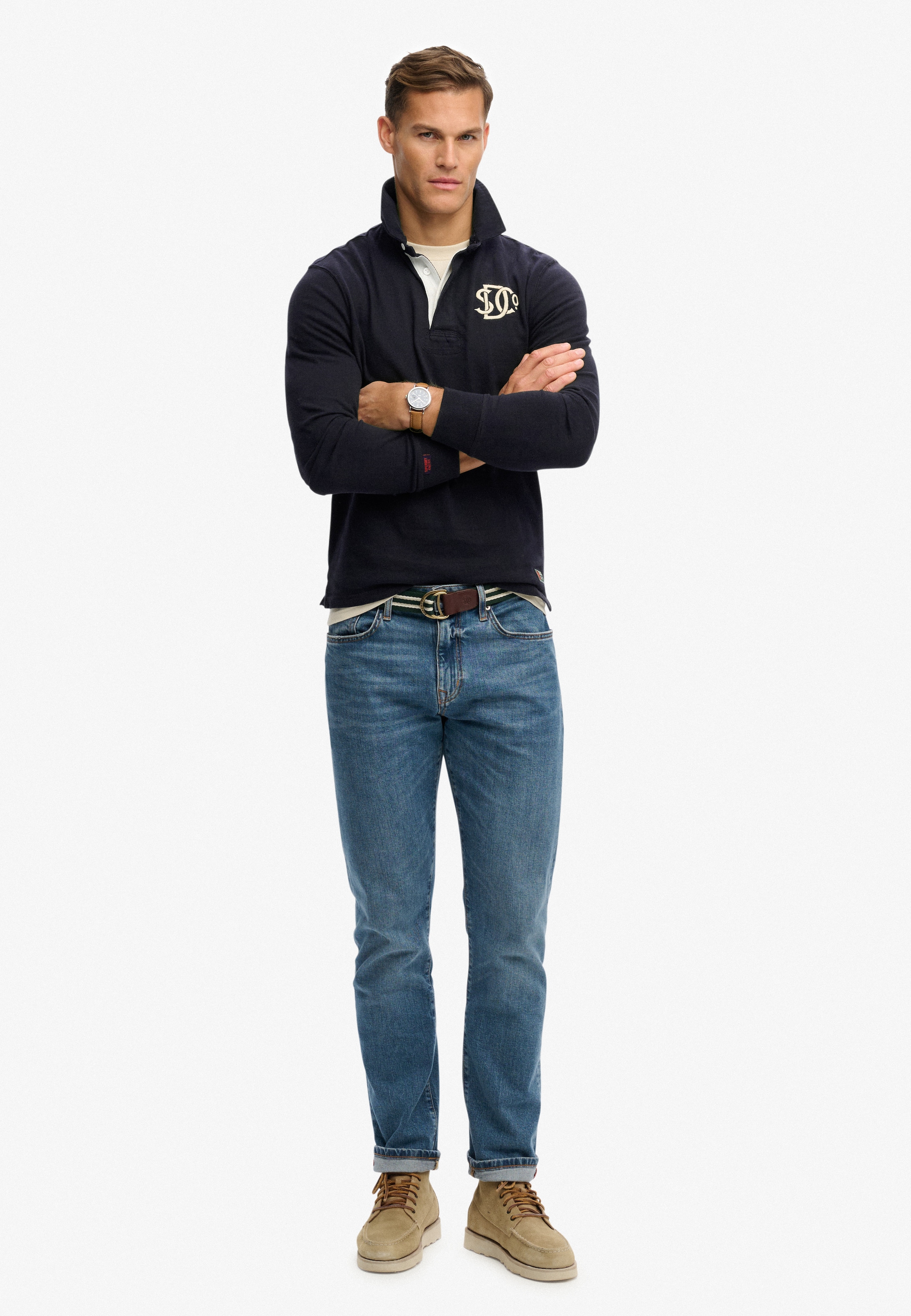 Superdry T-shirt à manches longues »VINTAGE ATHLETIC RUGBY« Baumwolle, relaxed fit