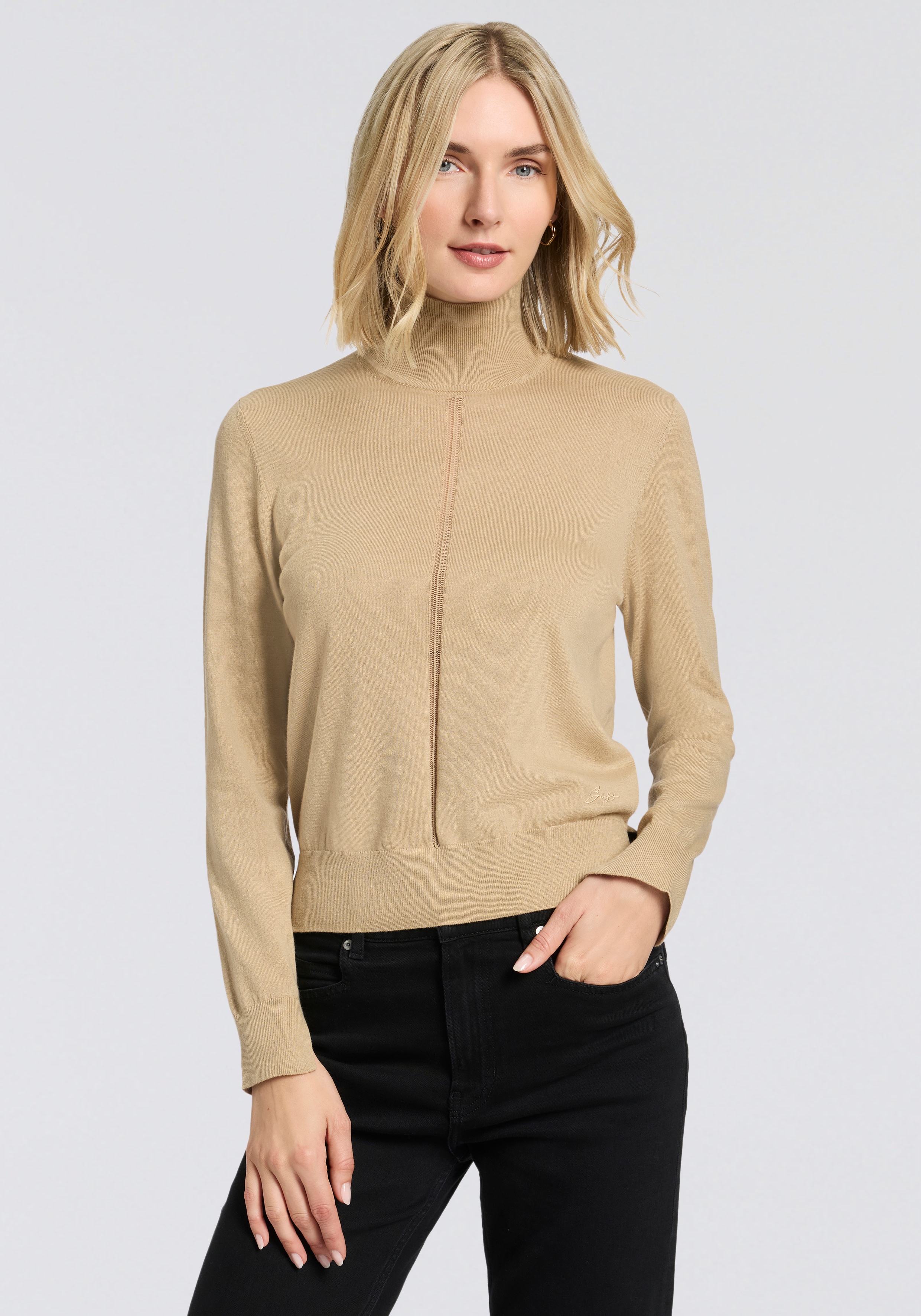 BOSS ORANGE Rollkragenpullover »Faghettini Premium Damenmode« aus softer Wollmischung