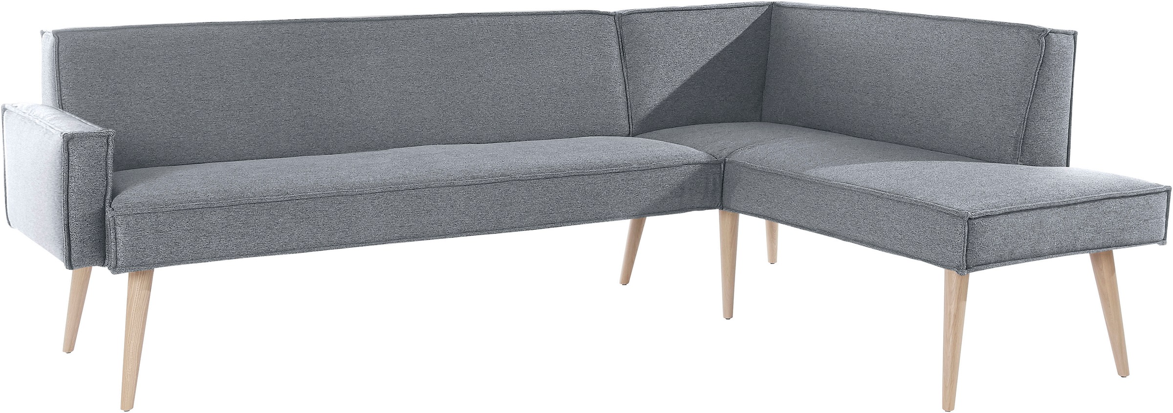 exxpo - sofa fashion Eckbank »Lungo, moderne Kedernaht, bequem und elegant, hoher Holzfuss«, hochwertige Detailverarbeitung, frei im Raum stellbar