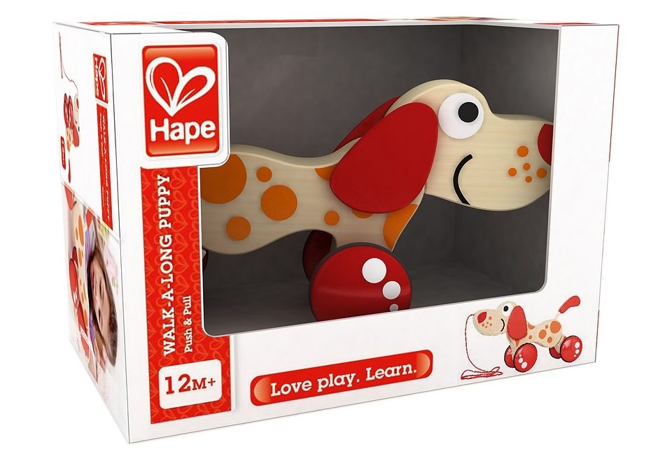 Hape Nachziehtier »Hündchen Puppy«, Fördert Feinmotorik, Koordination und Vorstellungskraft