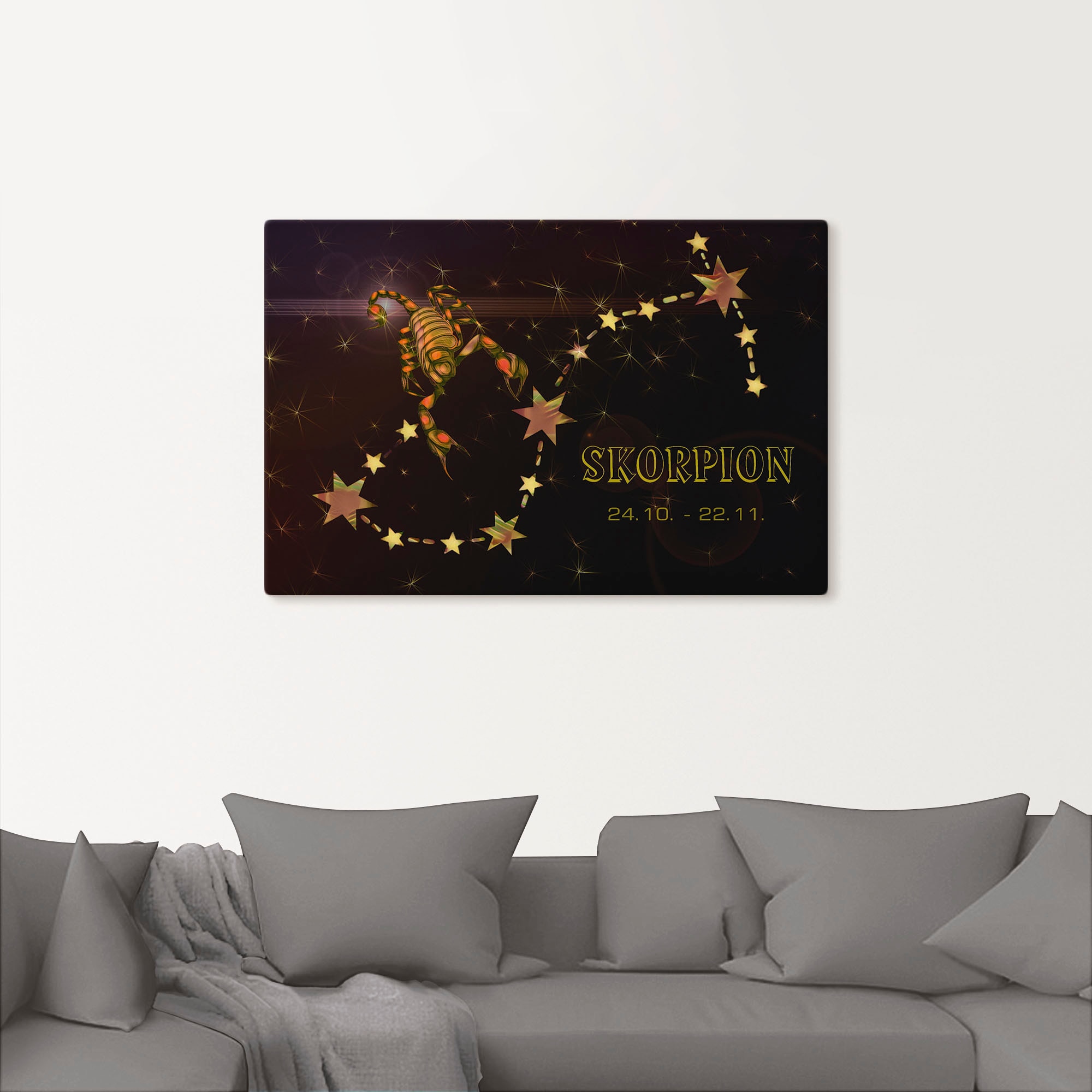 Artland Wandbild »Sternzeichen - Skorpion«, Bilder von Sternzeichen, (1 St.), als Leinwandbild, Poster in verschied. Grössen