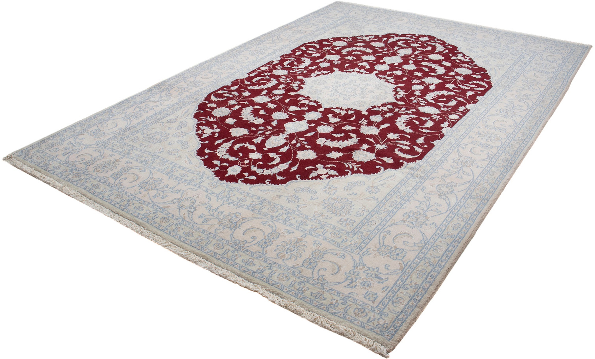 Image of morgenland Orientteppich »Perser - Nain - 289 x 198 cm - dunkelrot«, rechteckig, 10 mm Höhe, Wohnzimmer, Handgeknüpft, Einzelstück mit Zertifikat bei Ackermann Versand Schweiz