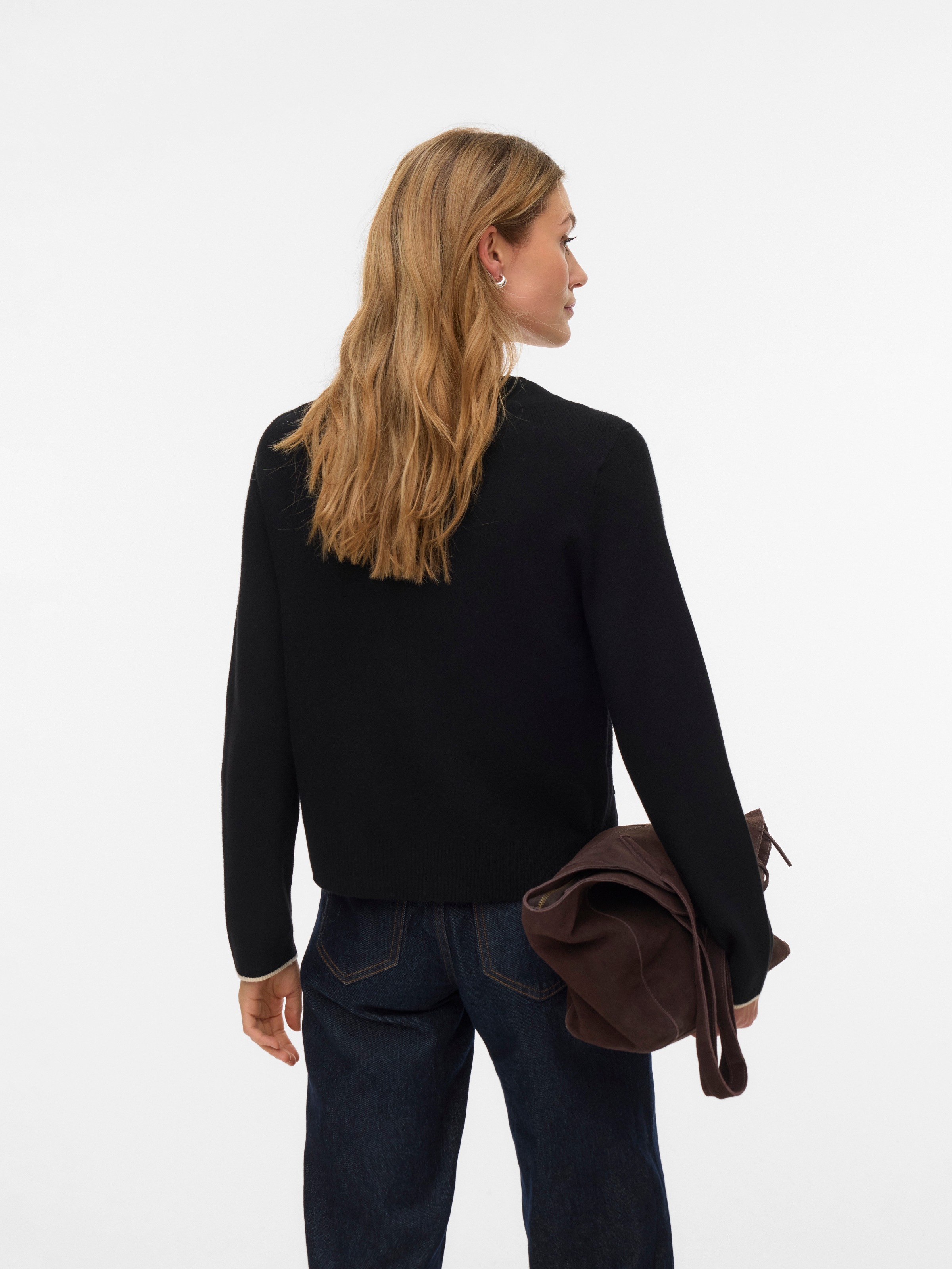 Vero Moda Veste en tricot »VMGOLD LS V-NECK CONTRAST CARDIGAN«