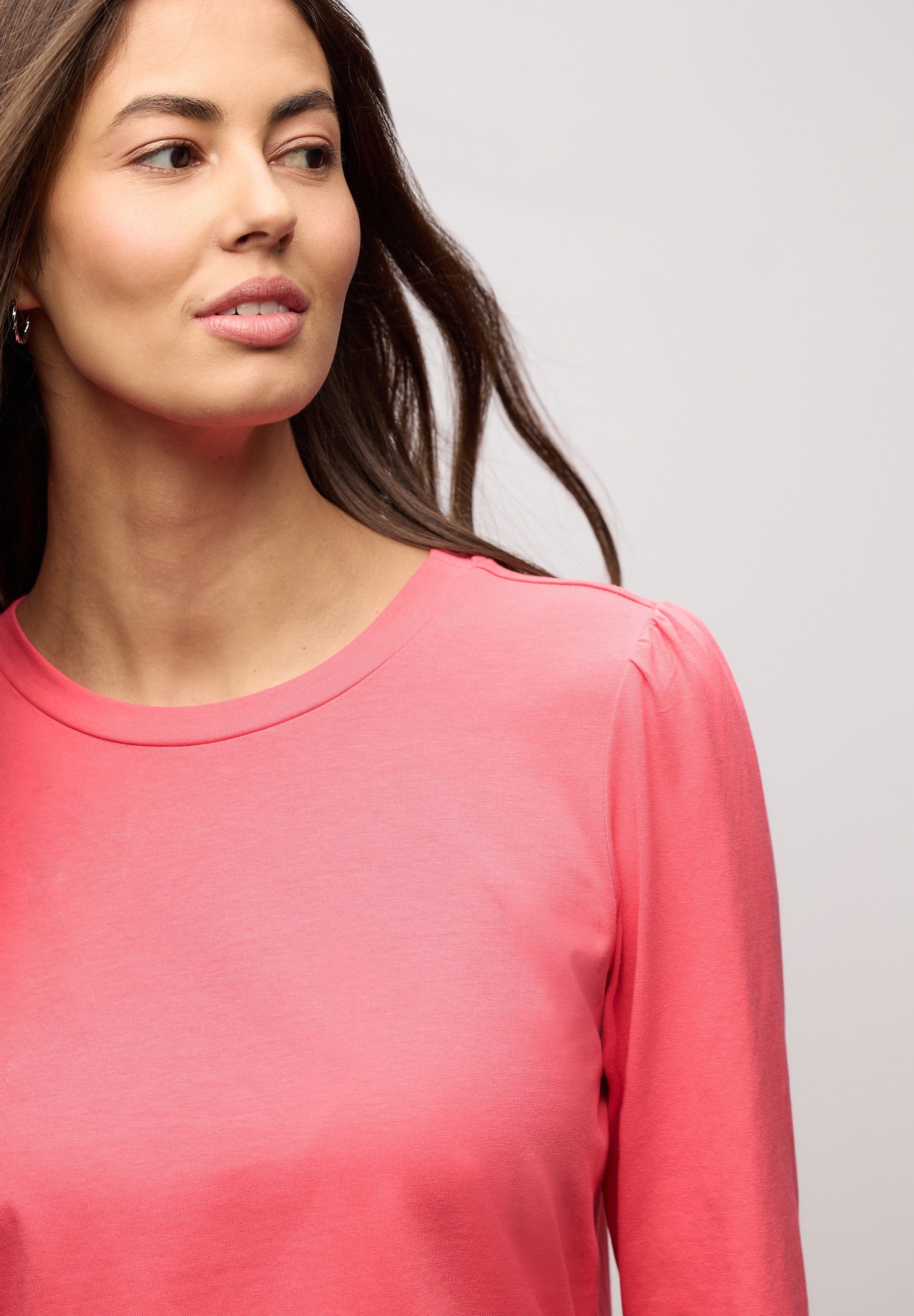 STREET ONE T-shirt à manches longues mit Raffung an der Schulter