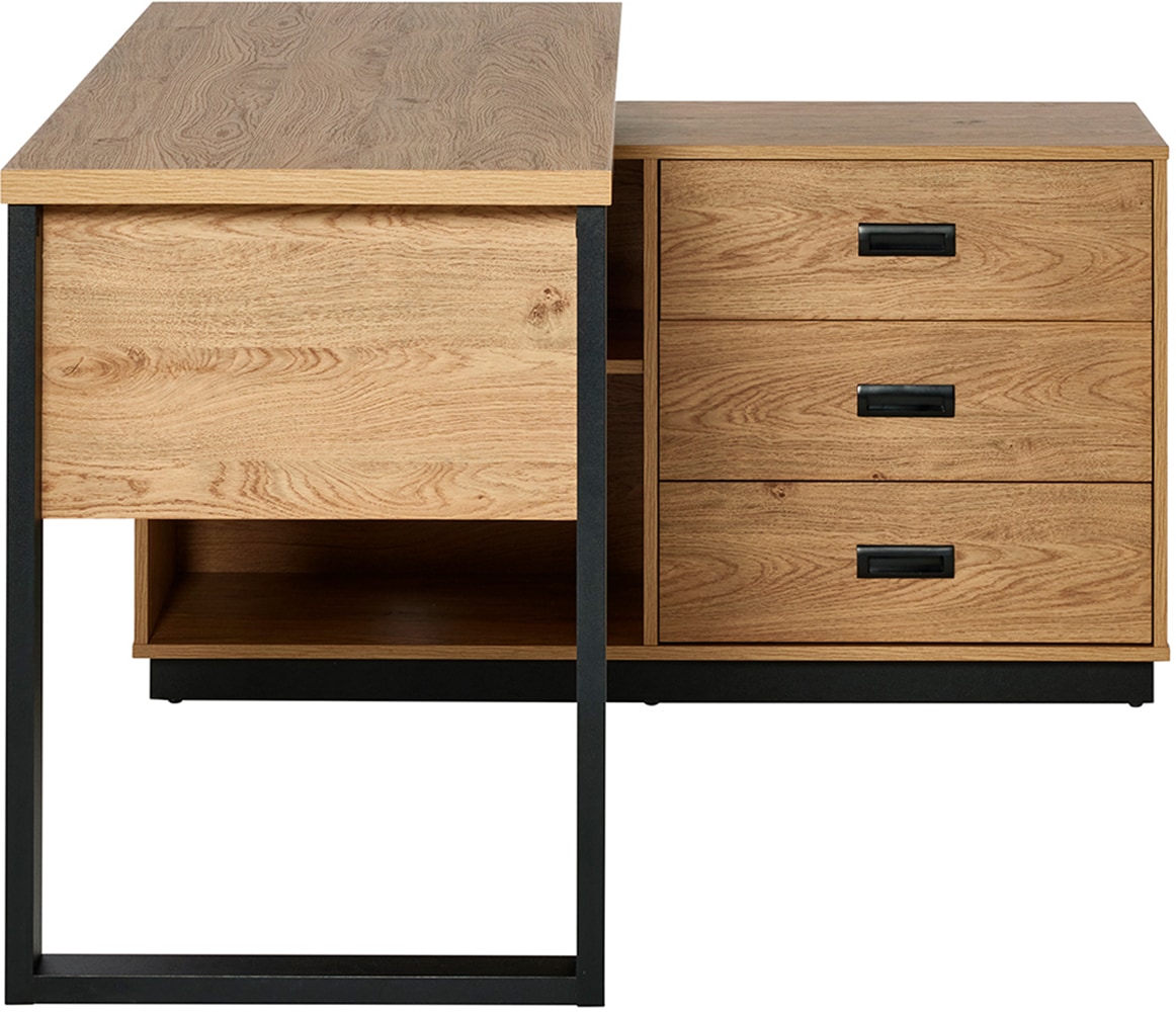 Jahnke Bureau d'angle »RIVA C 150 E« 1 cuis tlg. montage réversible, espace de rangement & passage de câbles, largeur 150 cm