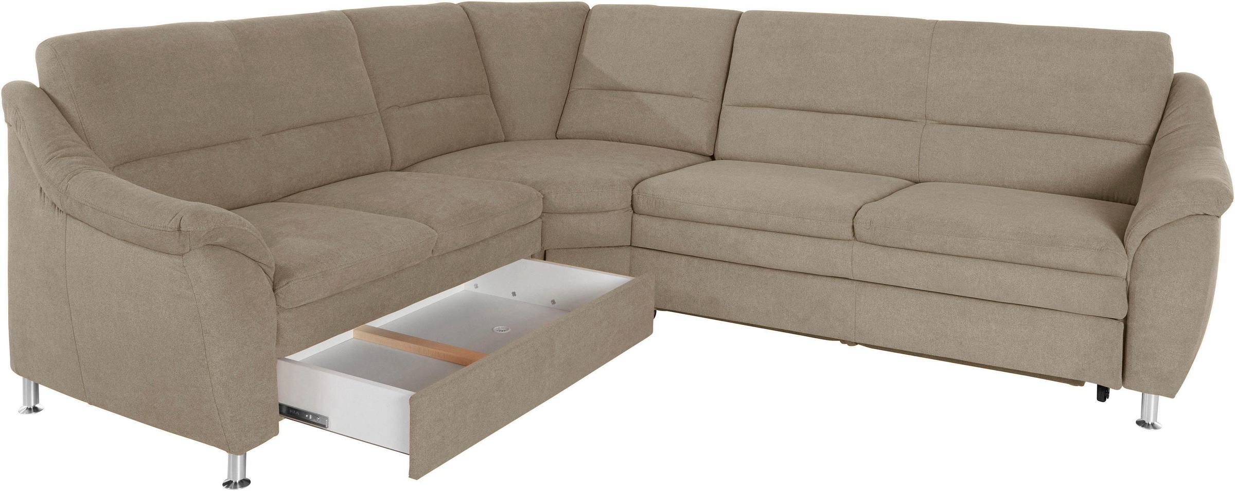 Places of Style Ecksofa »Cardoso L-Form«, mit Trapezecke für mehr Sitzkomfort, wahlweise auch mit Bettfunktion
