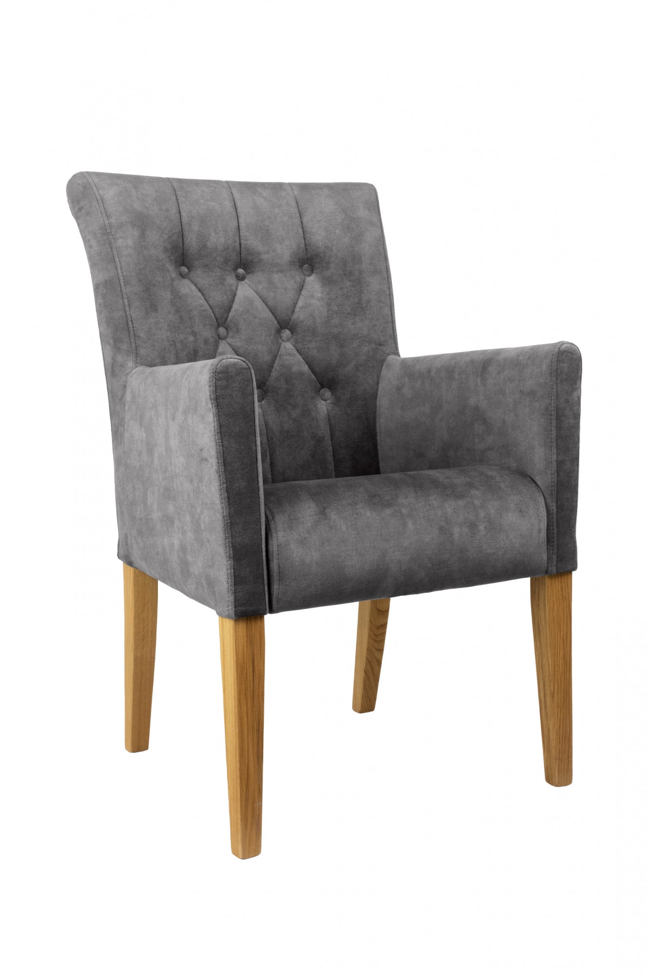 Home affaire Armlehnstuhl »Cortega Esszimmerstuhl mit Knopfheftung« () 1 Stk.Beingestell Massivholz, bequem gepolstert