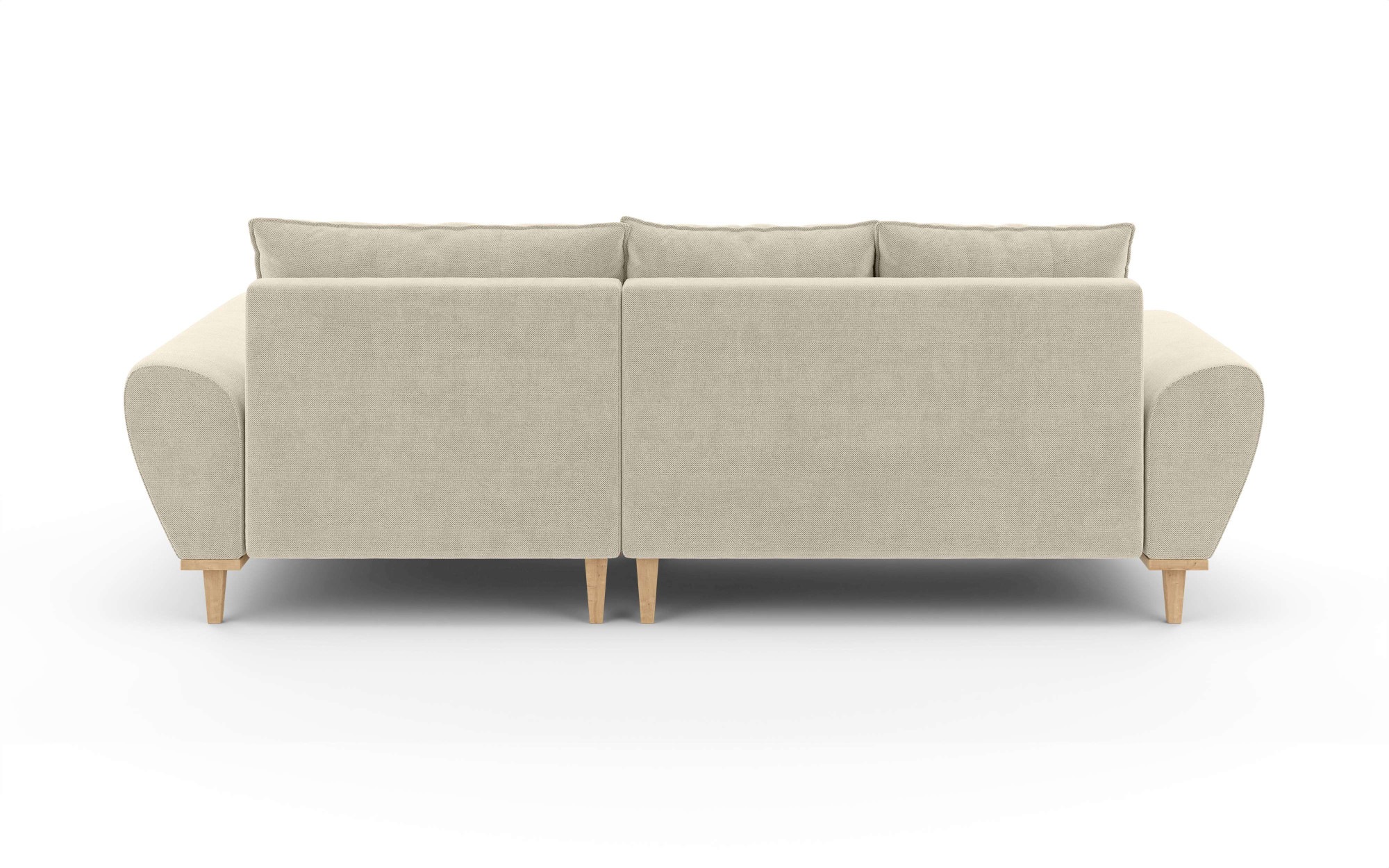 Home affaire Ecksofa »Ahrdorf mit Bettfunktion und Bettkasten, Masse: B/H/T 268/86/175 cm«, L-Form mit 3 Rückenkissen und moderne gerundete Armlehnen