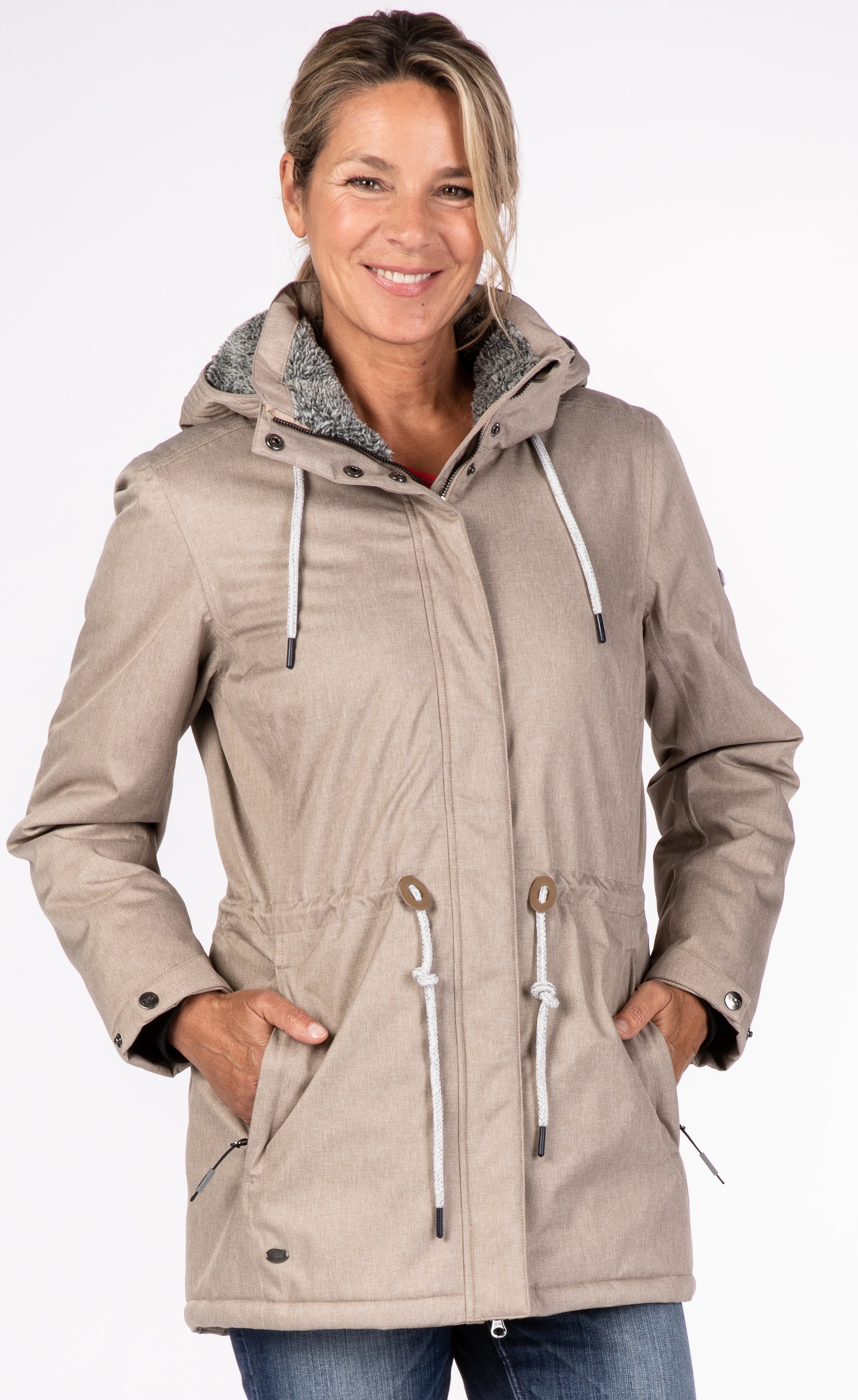 Image of LPO Parka "PAISLEY II NEW WOMEN" mit Kapuze leicht wattierter Parka mit abnehmbarer Kapuze