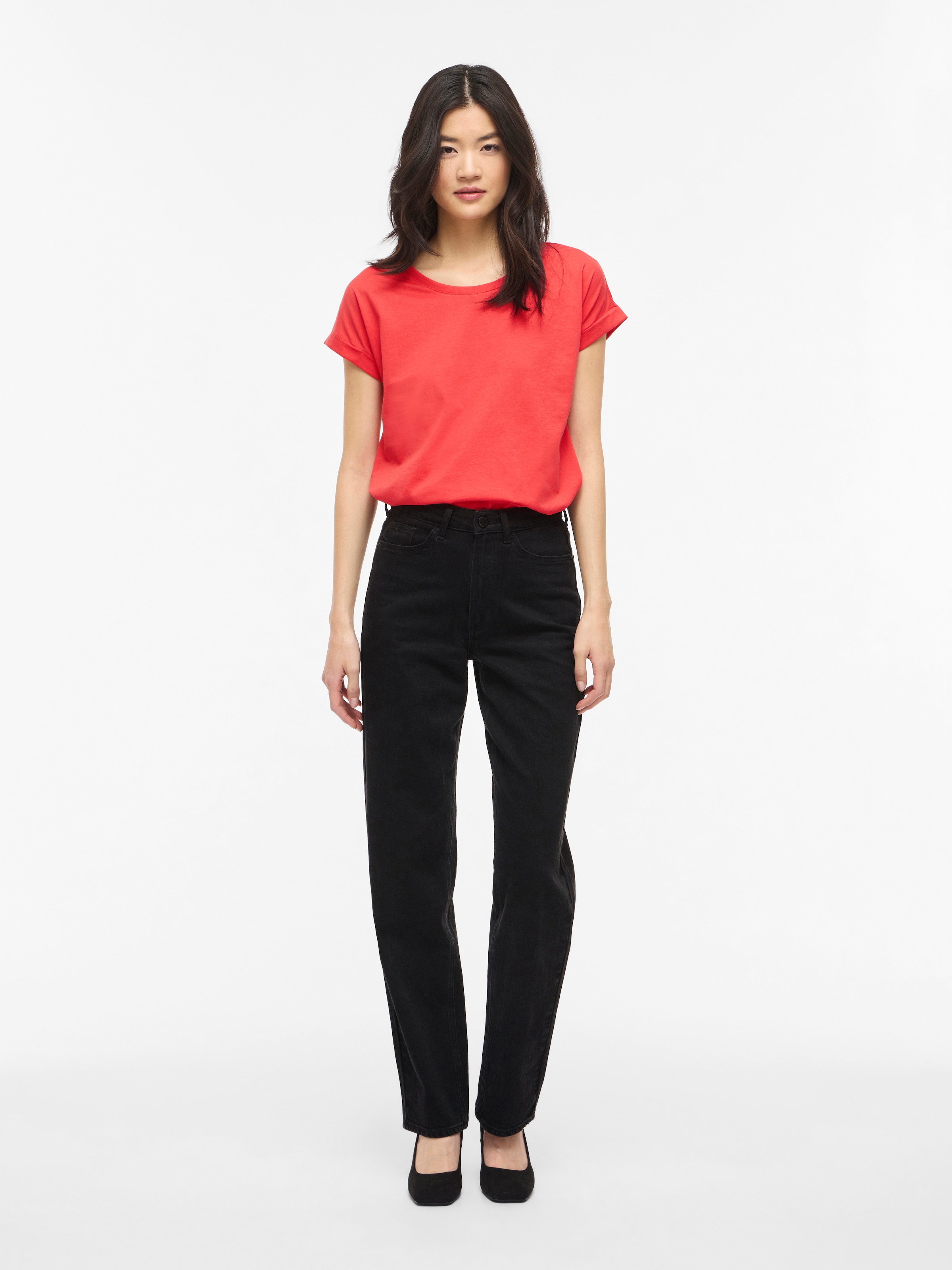 Vila Shirt à col rond »VIDREAMERS NEW PURE T-SHIRT/SU-NOOS« mélange coton, coupe régulière