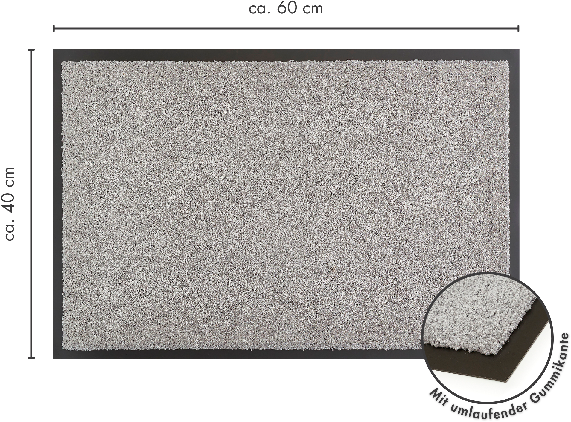 my home Fussmatte »Emil, Made in Netherlands«, rechteckig, 6 mm Höhe, Schmutzfangmatte, Uni Farben, rutschhemmend, waschbar (Handwäsche)
