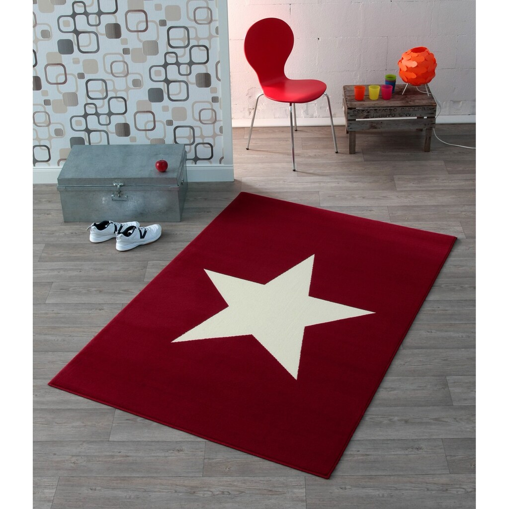 HANSE Home Teppich »Stern«, rechteckig, Kurzflor, Star Motiv, kräftige Farben, robust, pflegeleicht