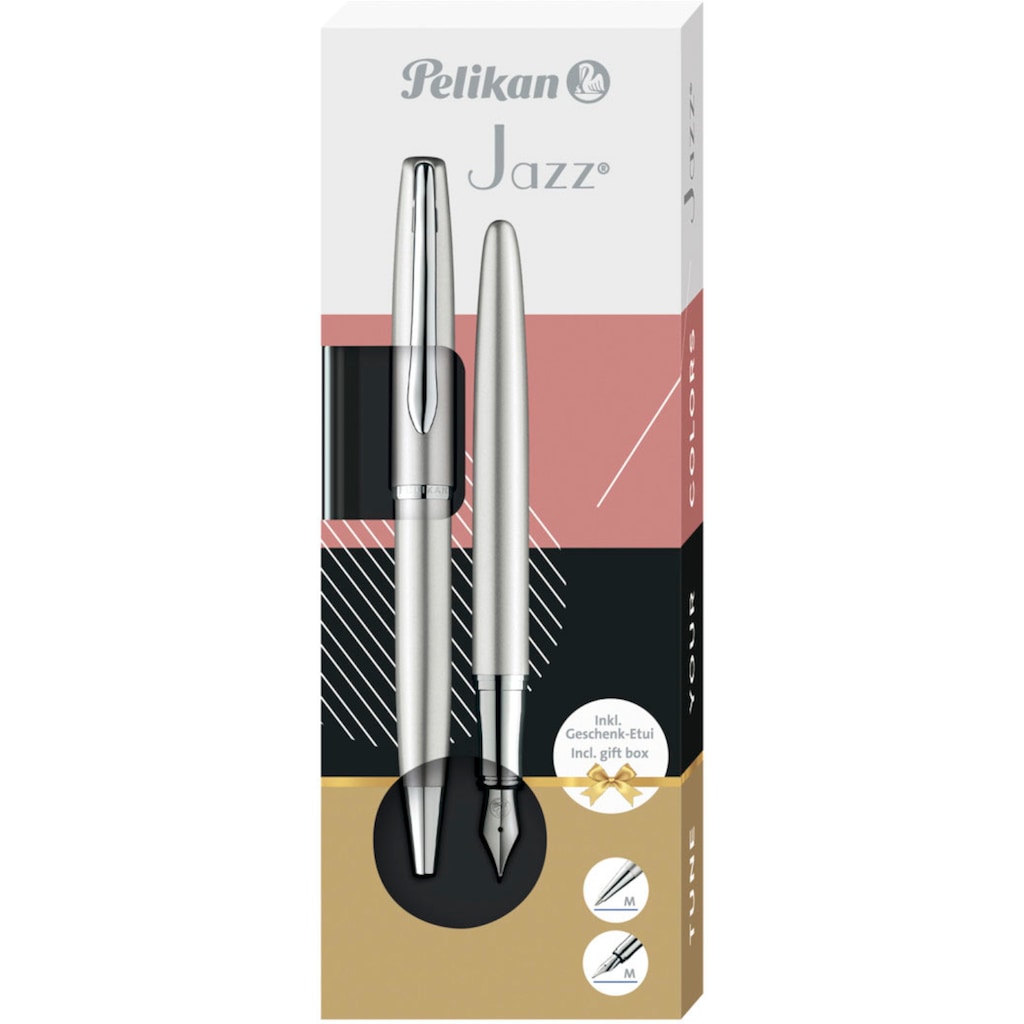 Pelikan Füllhalter »Jazz® Noble Elegance, silberfarben«, (Set)