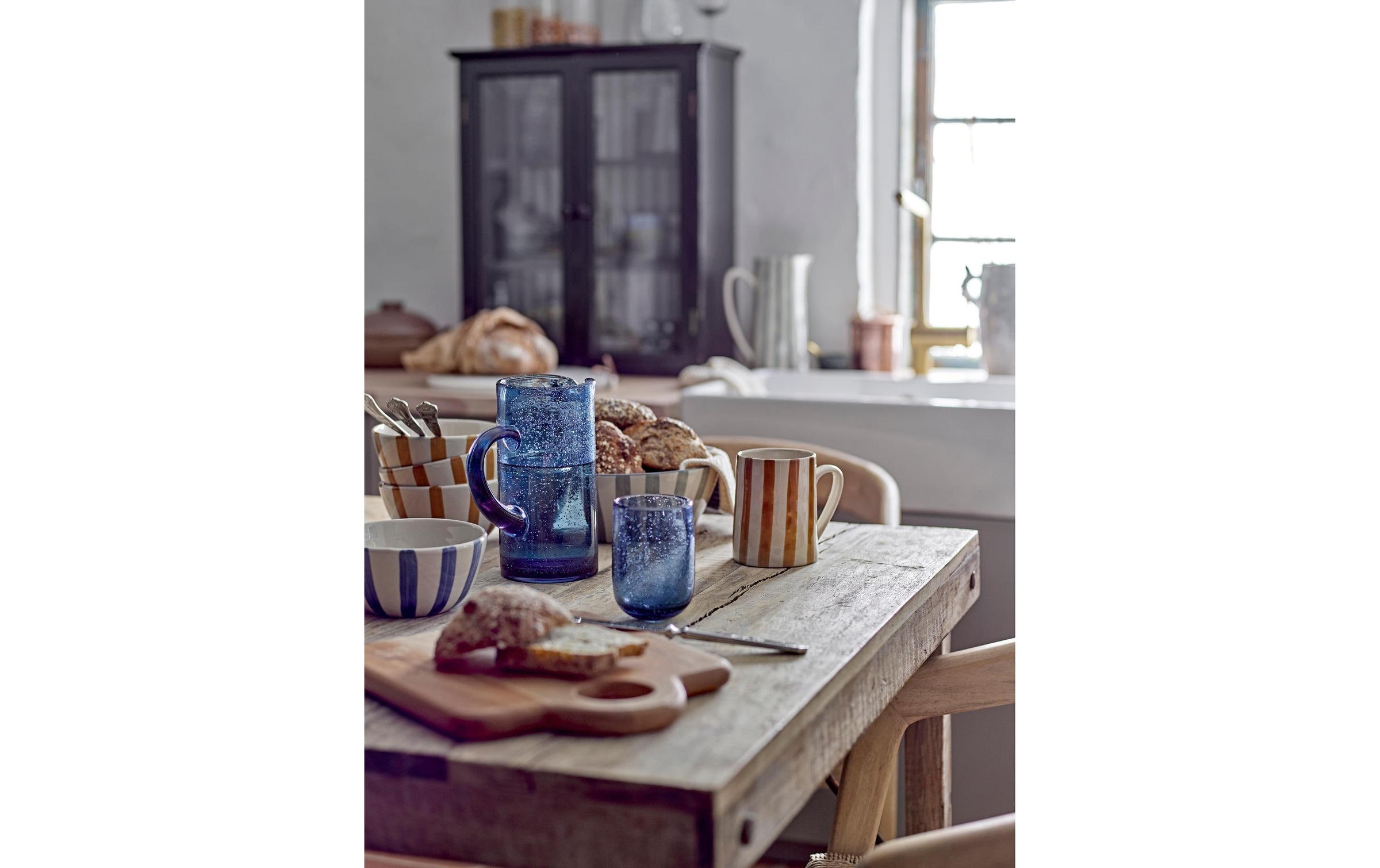 Bloomingville Cruche à eau »Tabby 1,1 l, Blau«