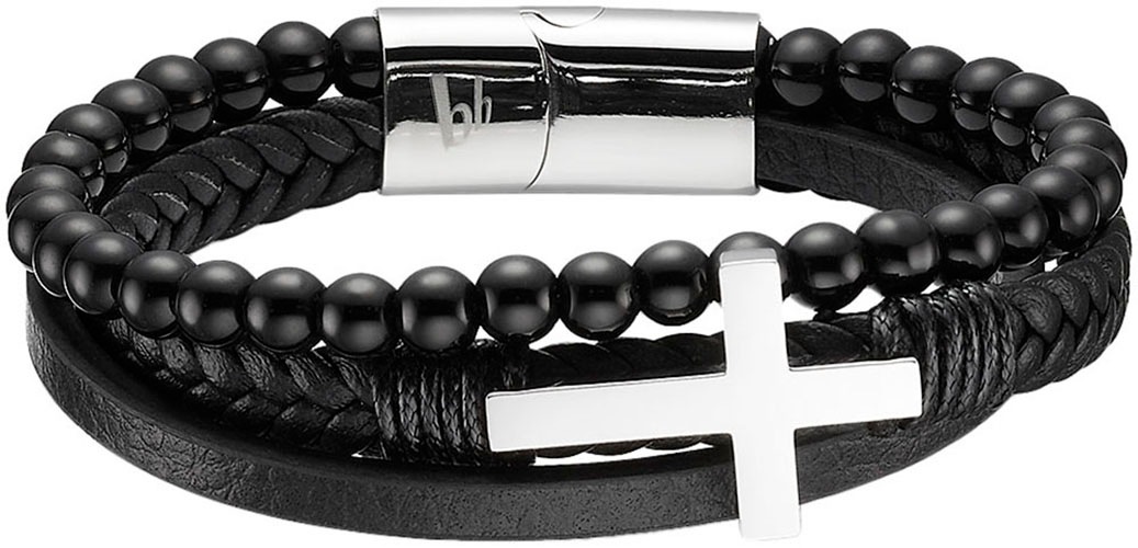 Lederarmband »Schmuck Geschenk Armband Kreuz, B4098B/20/00/1-21, B4098B/20/00/21«, mit...