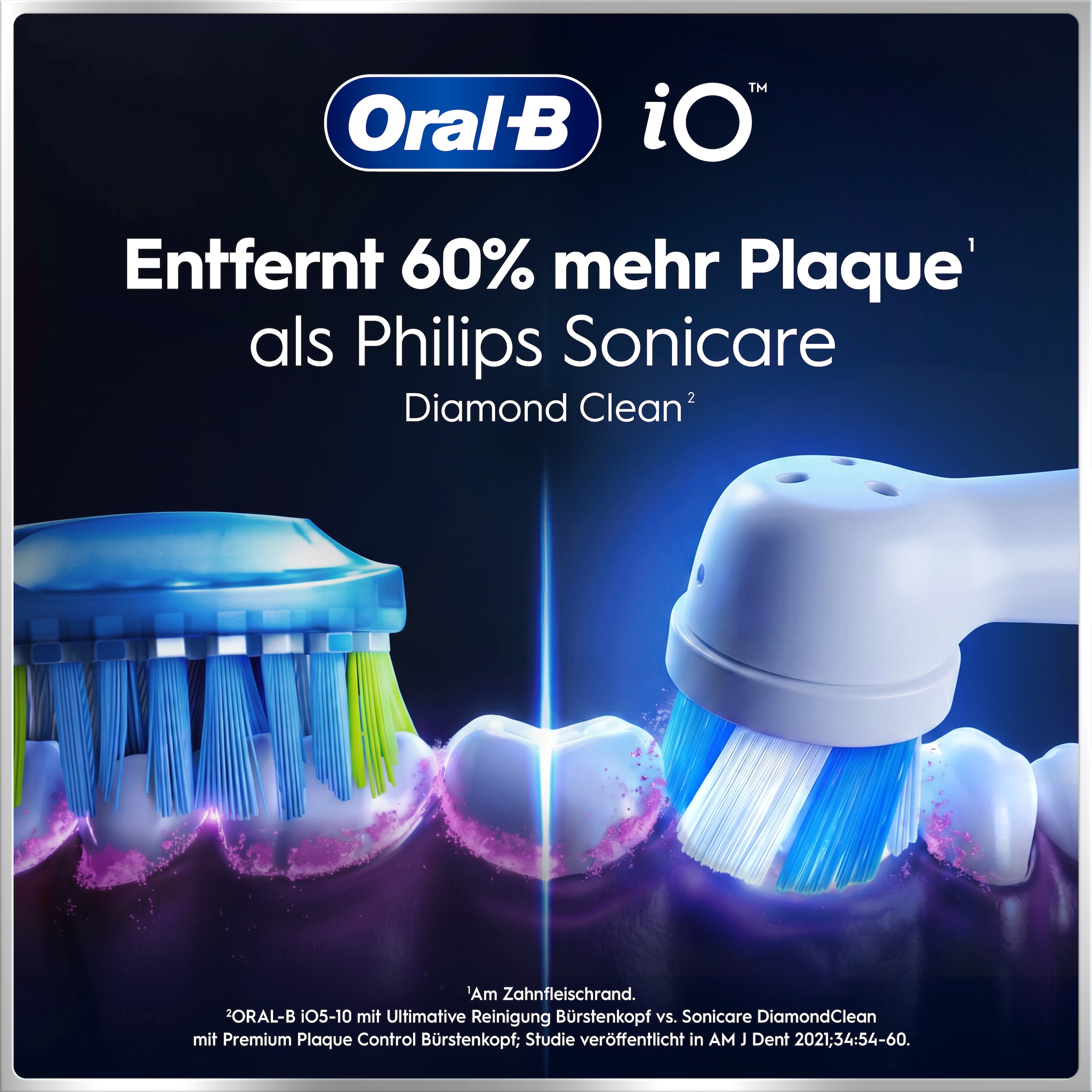 Oral-B Elektrische Zahnbürste »iO Series 6 N« 2 Stk. Aufsteckbürsten Magnet-Technologie, Display & Reiseetui