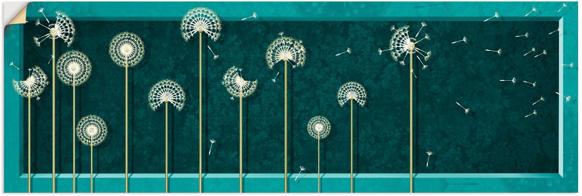 Image of Artland Wandbild »Löwenzahn Modern Petrol«, Blumen, (1 St.) bei Ackermann Versand Schweiz