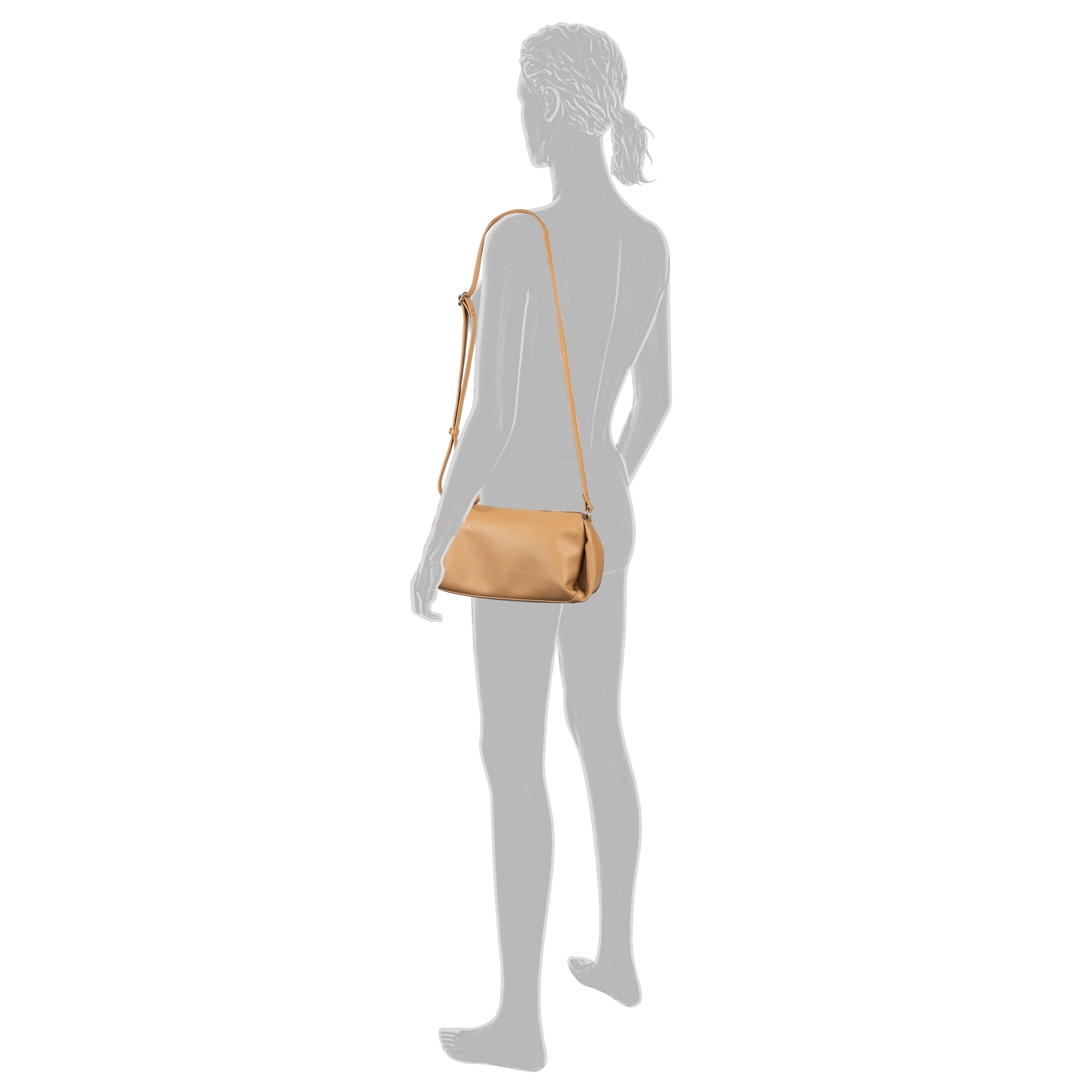 TOM TAILOR Sac à bandoulière »Cassia« simili cuir légèrement grainé avec coupe sophistiquée pour beaucoup de volume