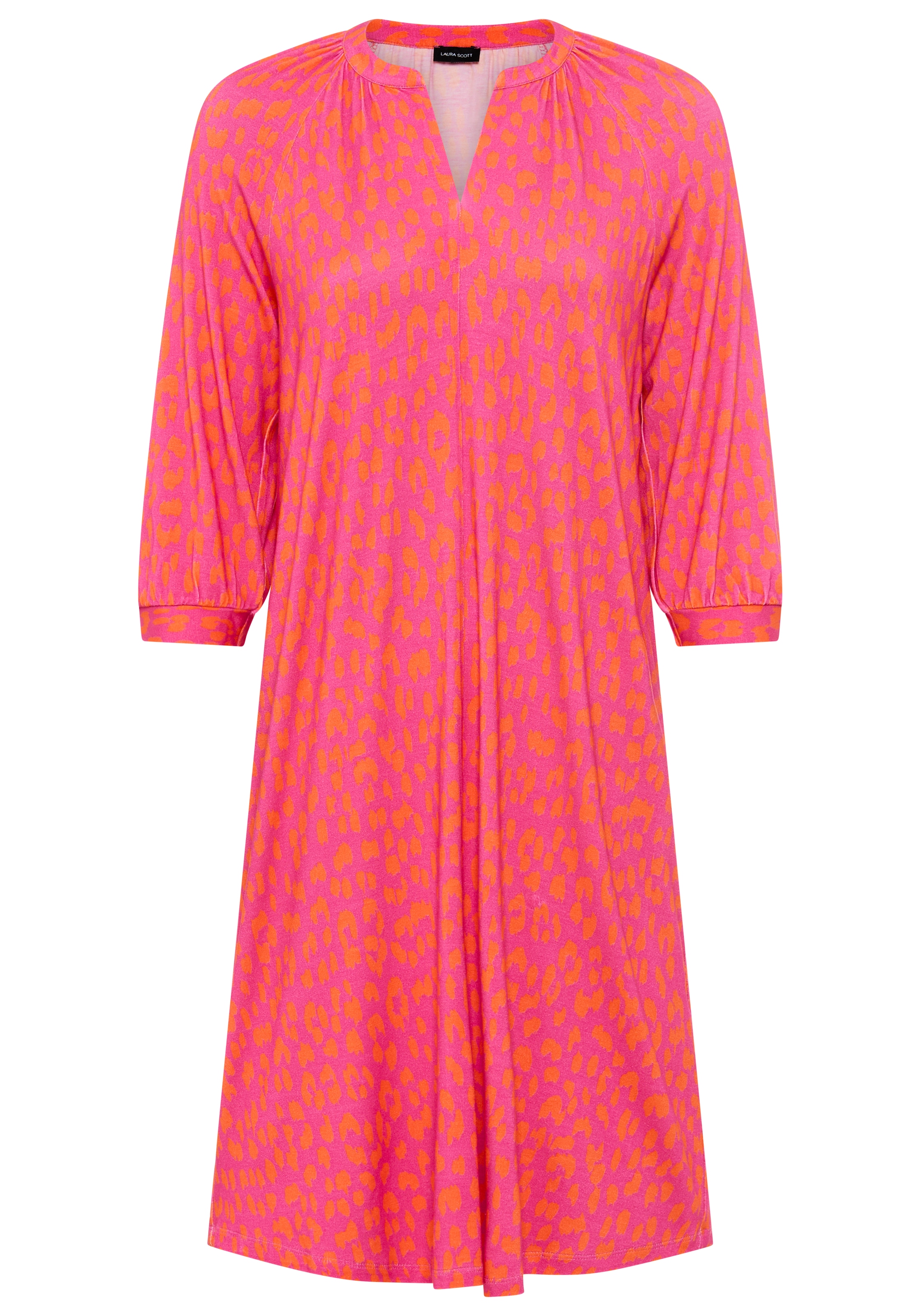 Laura Scott Robe d'été Mini-Look, mit V-Ausschnitt, mit Halbarm, aus Viskose und Elasthan