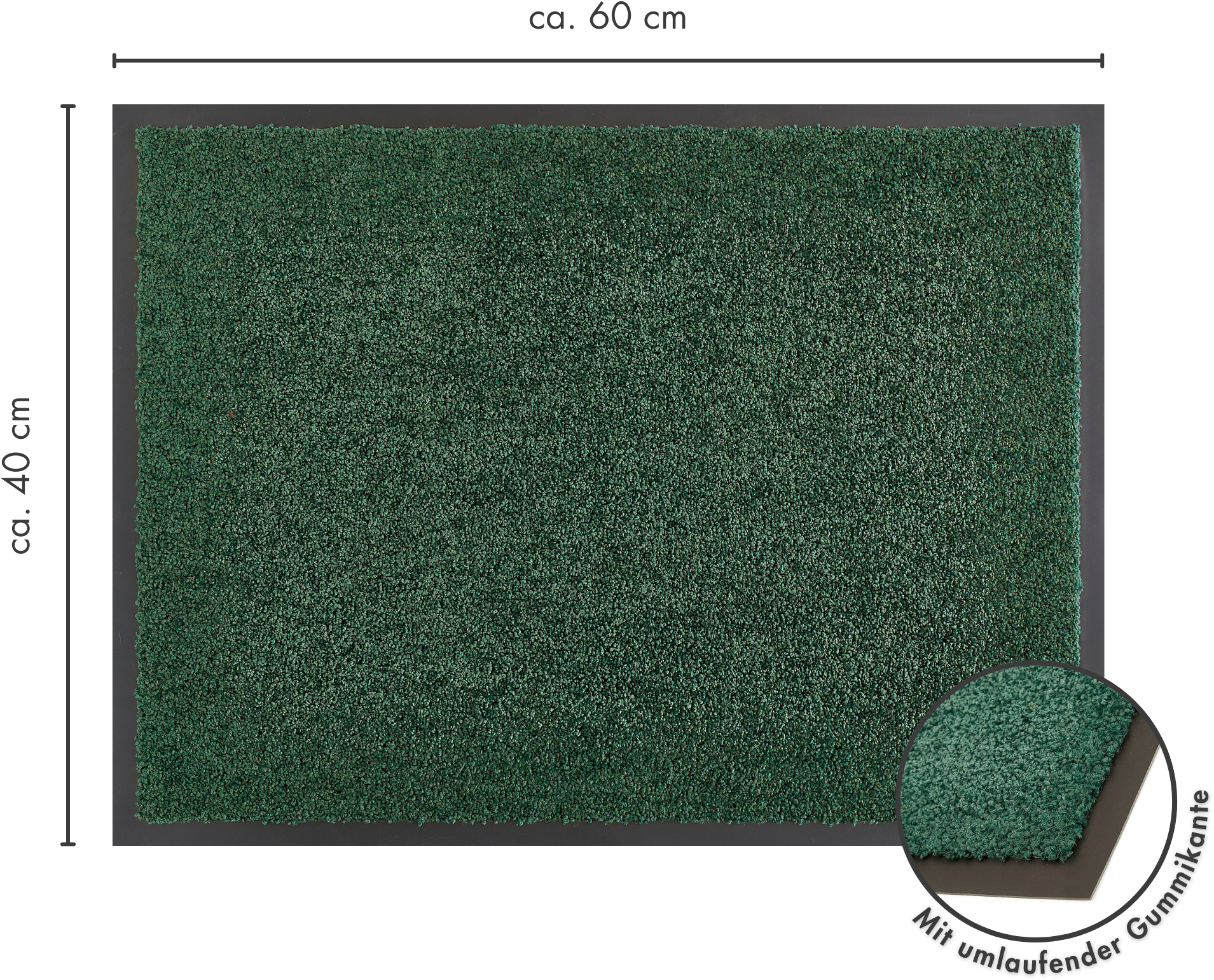 my home Fussmatte »Emil, Made in Netherlands« rechteckig 6 mm Höhe Schmutzfangmatte, Uni Farben, rutschhemmend, waschbar (Handwäsche)