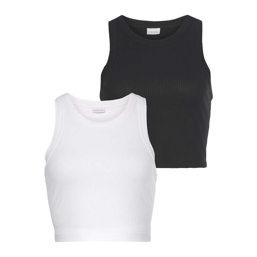 LASCANA Crop-Top, (2er-Pack)