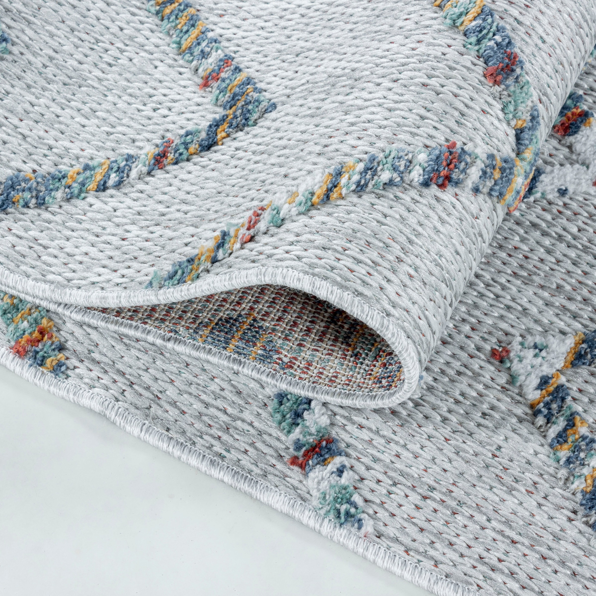 Ayyildiz Teppiche Teppich »BAHAMA 5152«, rechteckig, 8 mm Höhe, Läufer, Flachflor mit Hoch-Tief-Struktur, In-und Outdoor geeignet
