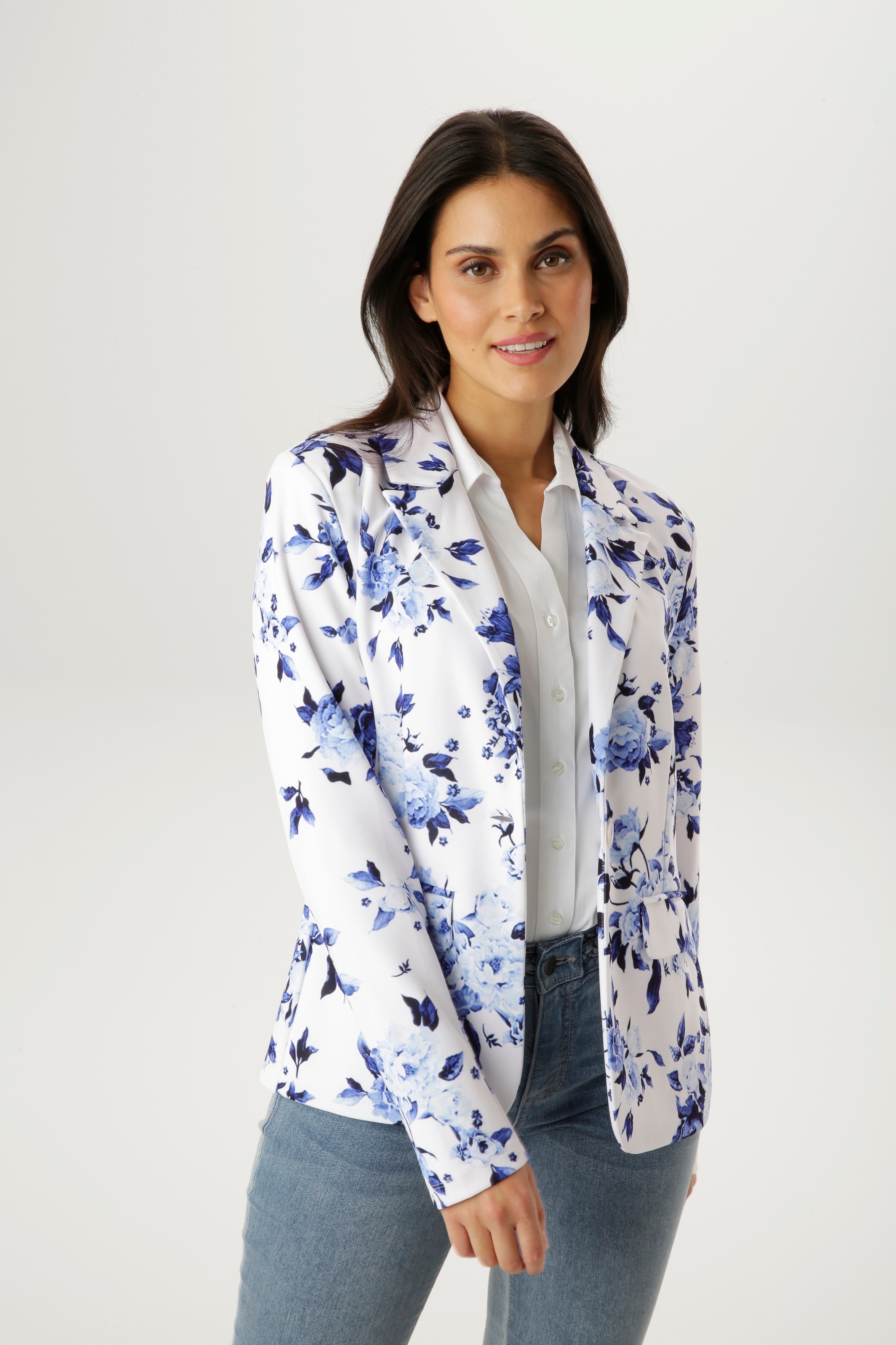 Image of Aniston SELECTED Jerseyblazer mit floralem, romantischen Blumendruck - NEUE KOLLEKTION