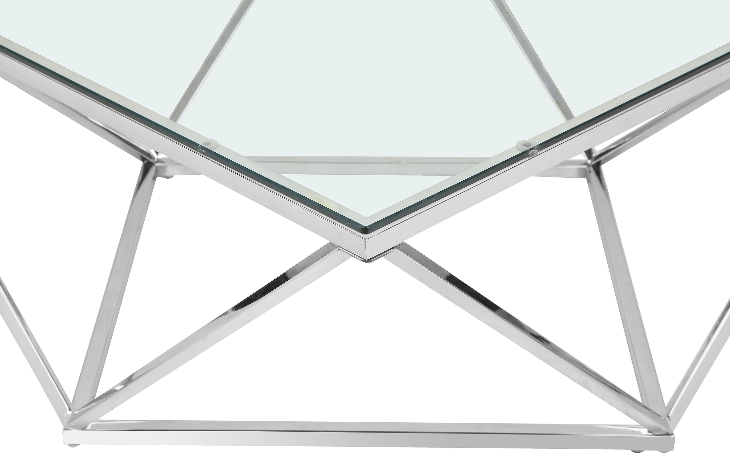 Couchtisch »Jävre«, (1 mit Tischplatte cm 45 Glas, aus Gestell andas geometrisches kaufen Metall, Höhe bequem aus St.),