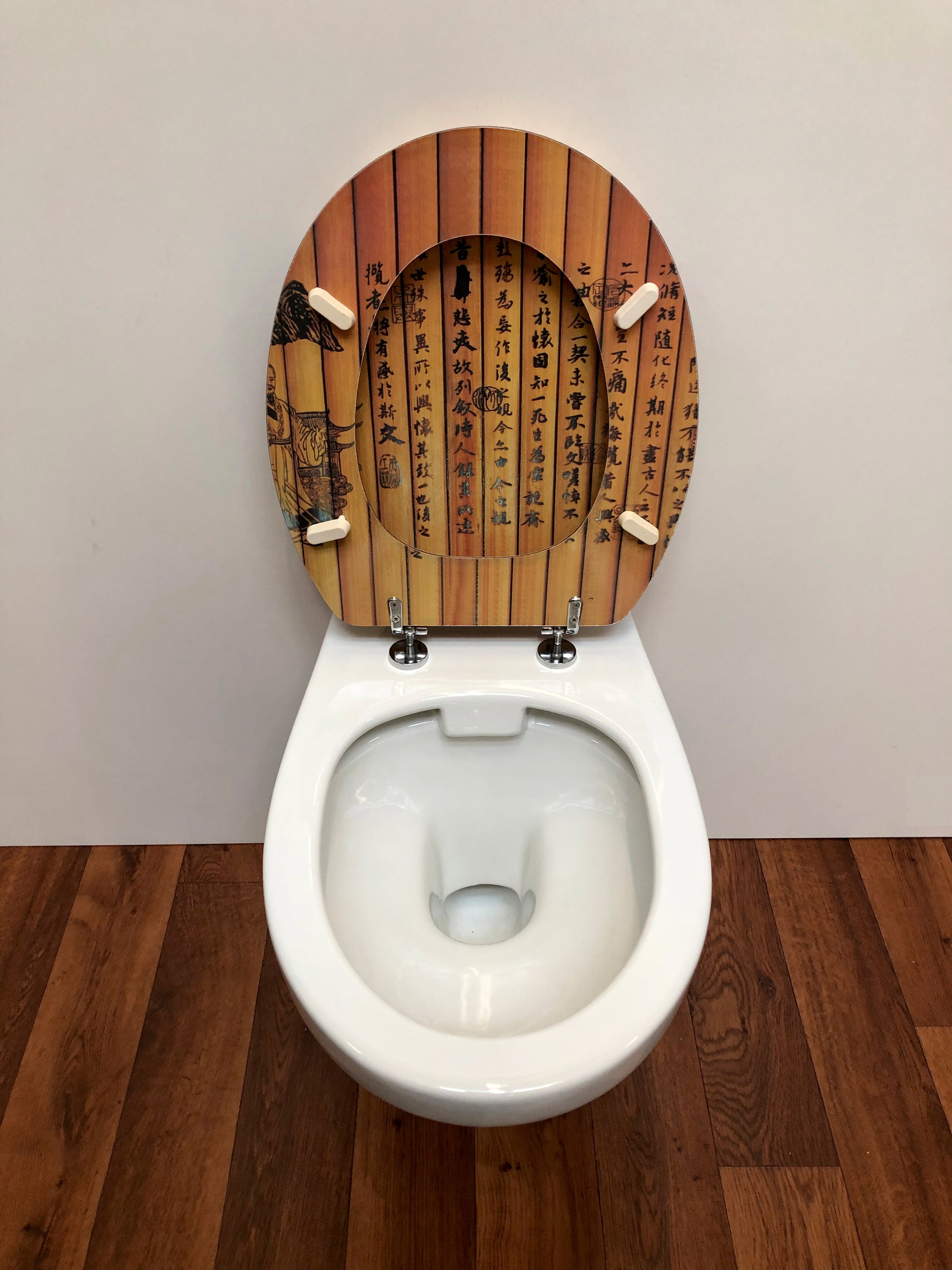 ADOB WC-Sitz »Chinesische Schrift«, mit messingverchromten Scharnieren