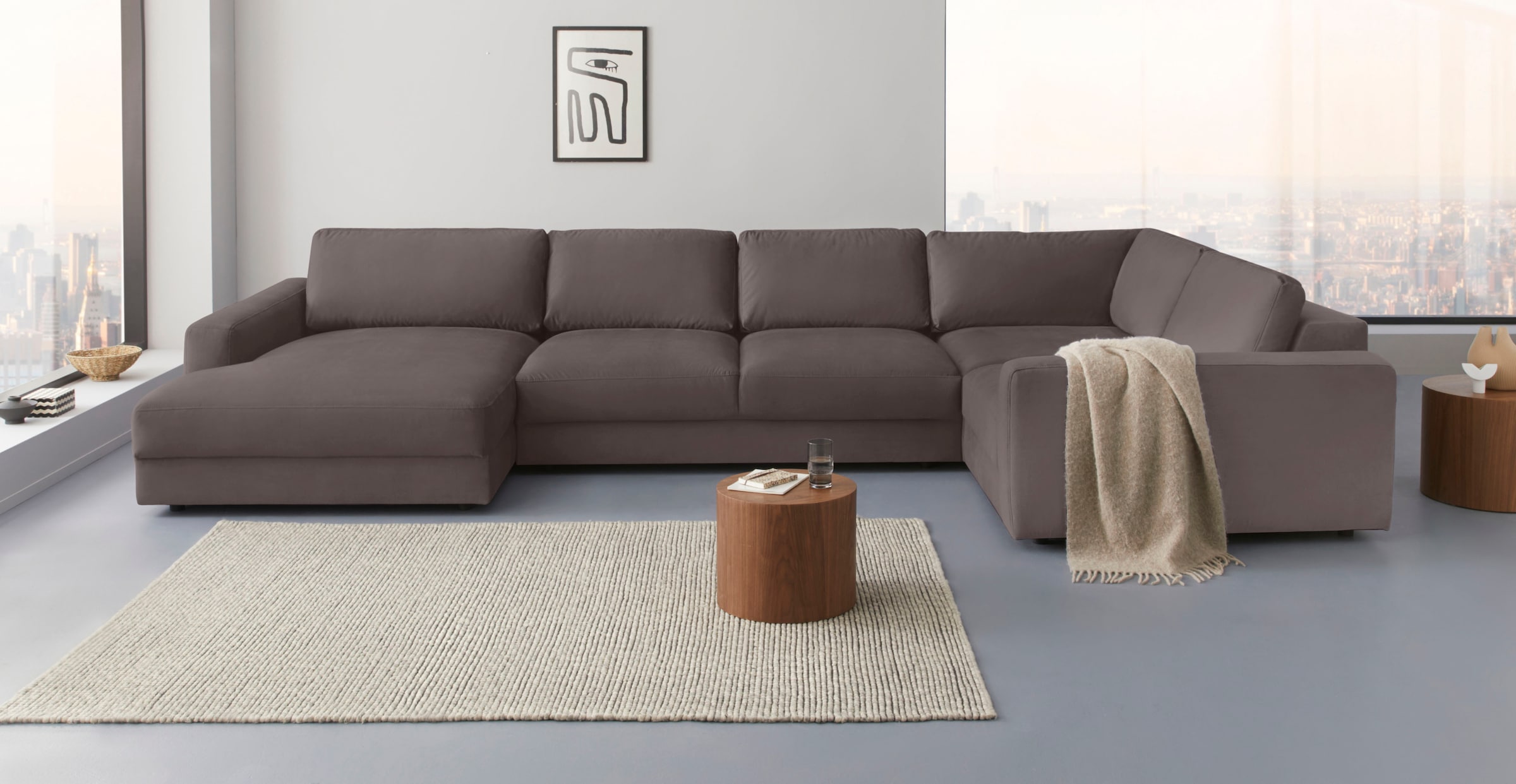 Image of Home affaire Wohnlandschaft "Bloomfield, Mega Polsterecke, Breite 390cm, viel Platz, U-Form" In verschiedenen Grössen bestellbar