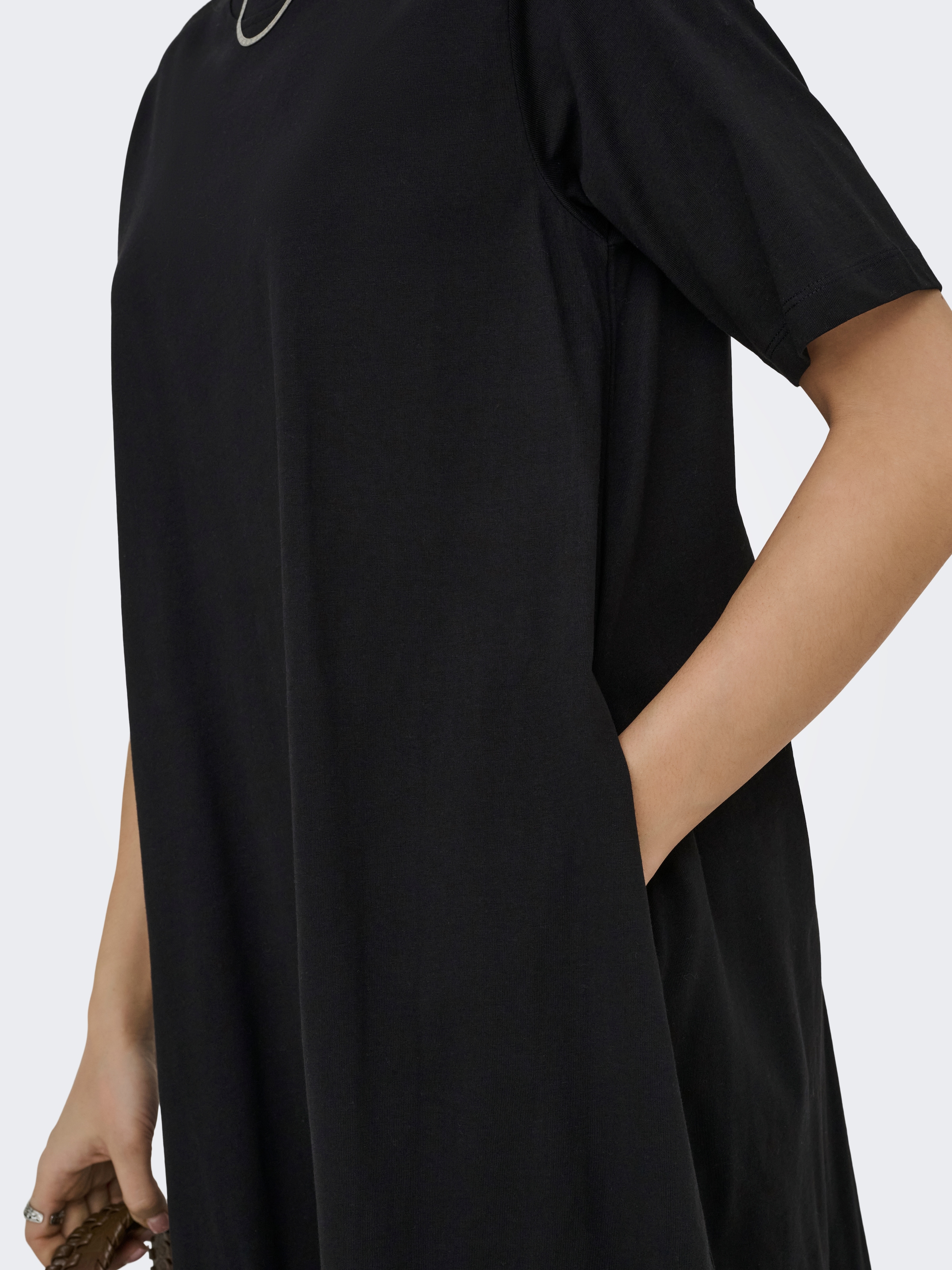 ONLY Minikleid »ONLMARA S/S POCKET DRESS JRS NOOS« Baumwolle, oversize, Rundhals