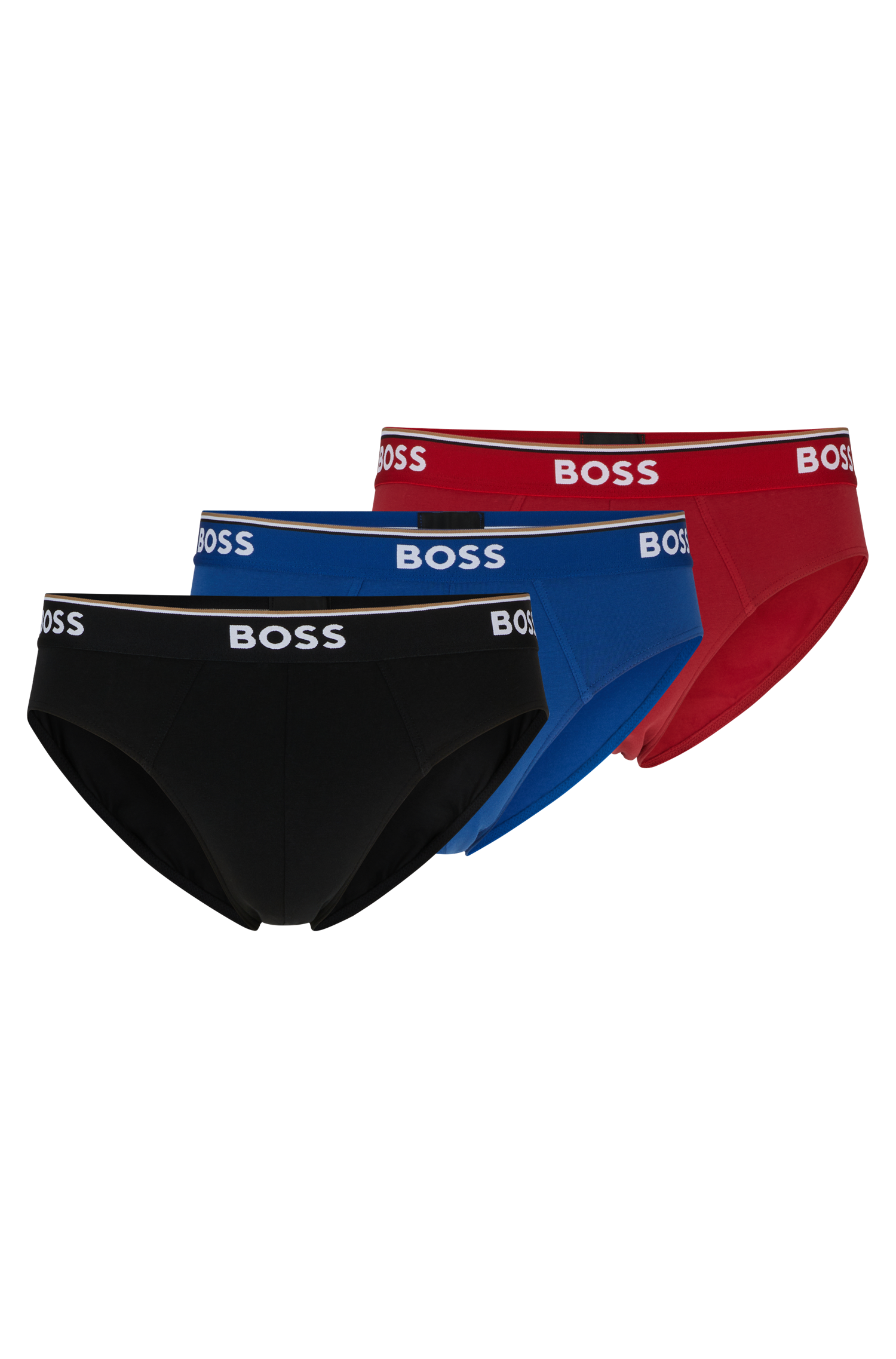BOSS Slip »Brief 3P Power«, (3 St.), Elastikbund mit Logo