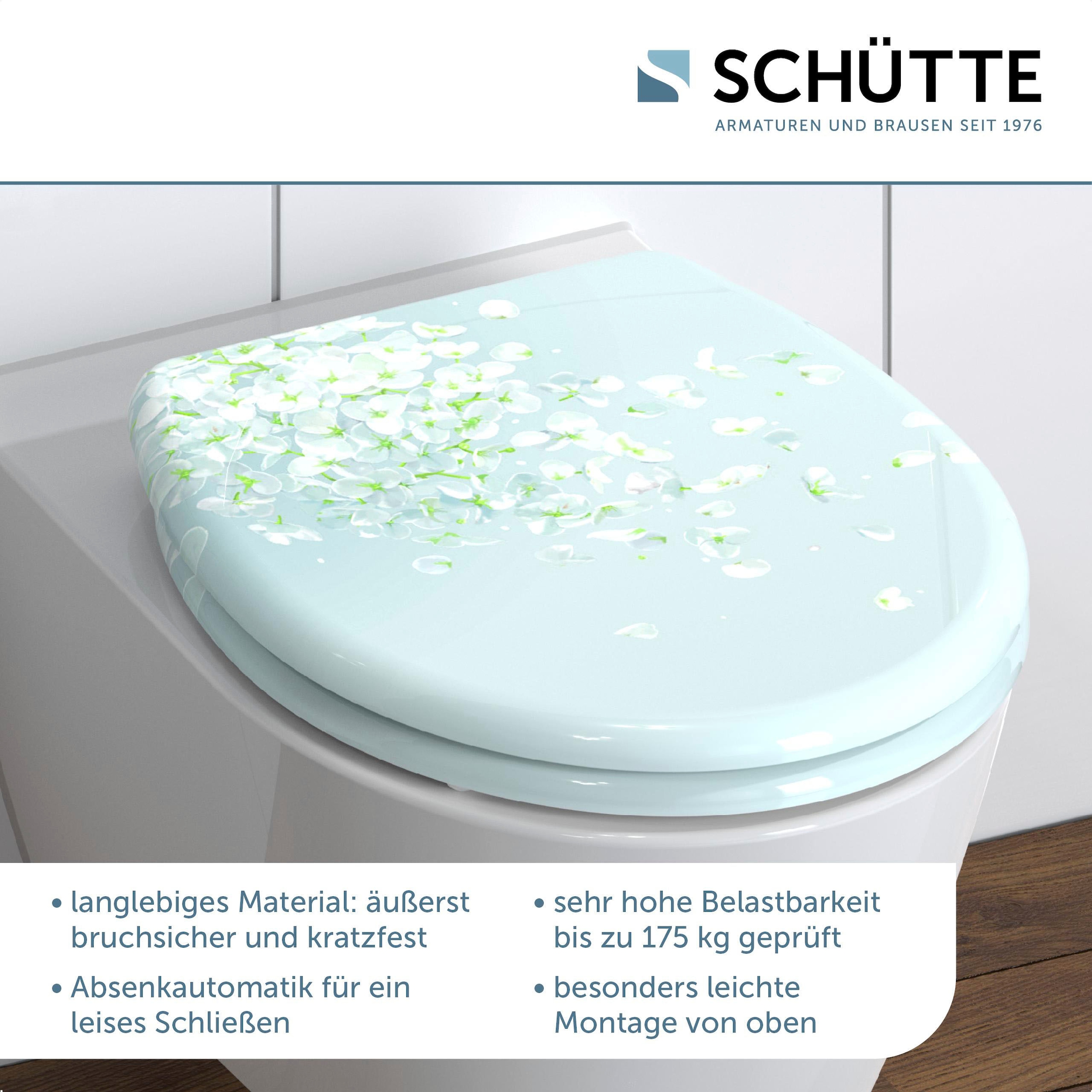 Schütte WC-Sitz »FLOWER IN THE WIND« bruchsicher und kratzfest, Absenkautomatik, Standardmass