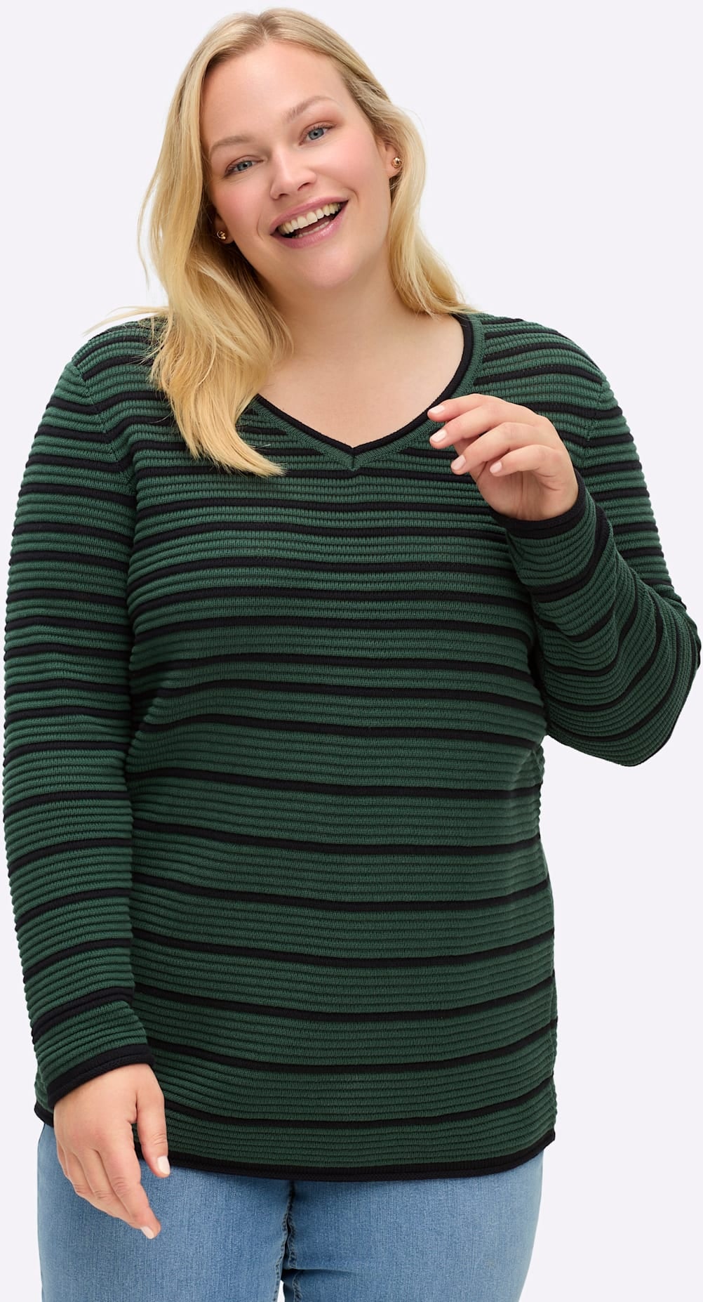 Image of Sheego V-Ausschnitt-Pullover "V-Pullover"