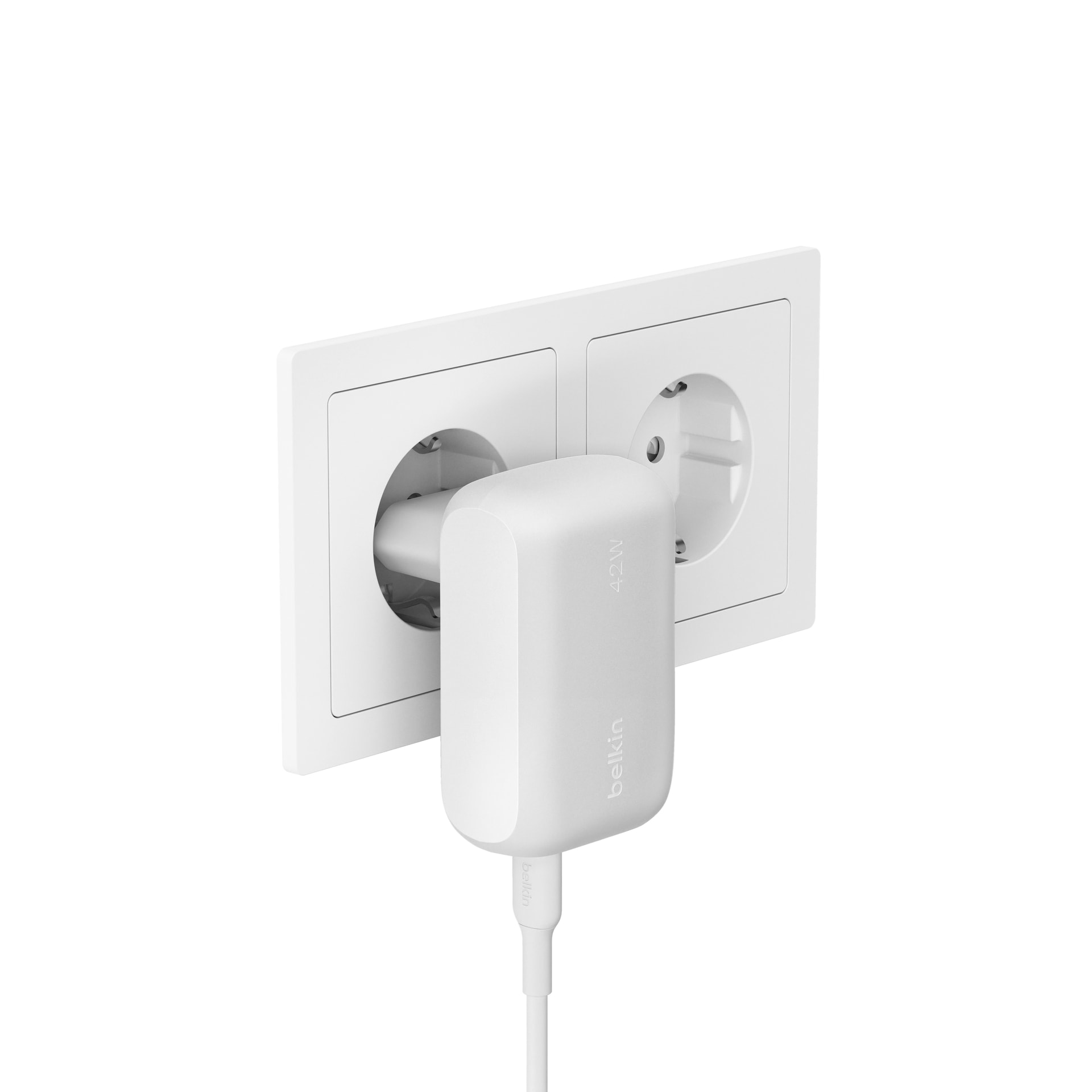 Belkin Smartphone-Ladegerät »BoostCharge Ladegerät mit zwei Anschlüssen (42 W)«, geeignet für Apple iPhone/iPad, Samsung Galaxy, Google Pixel