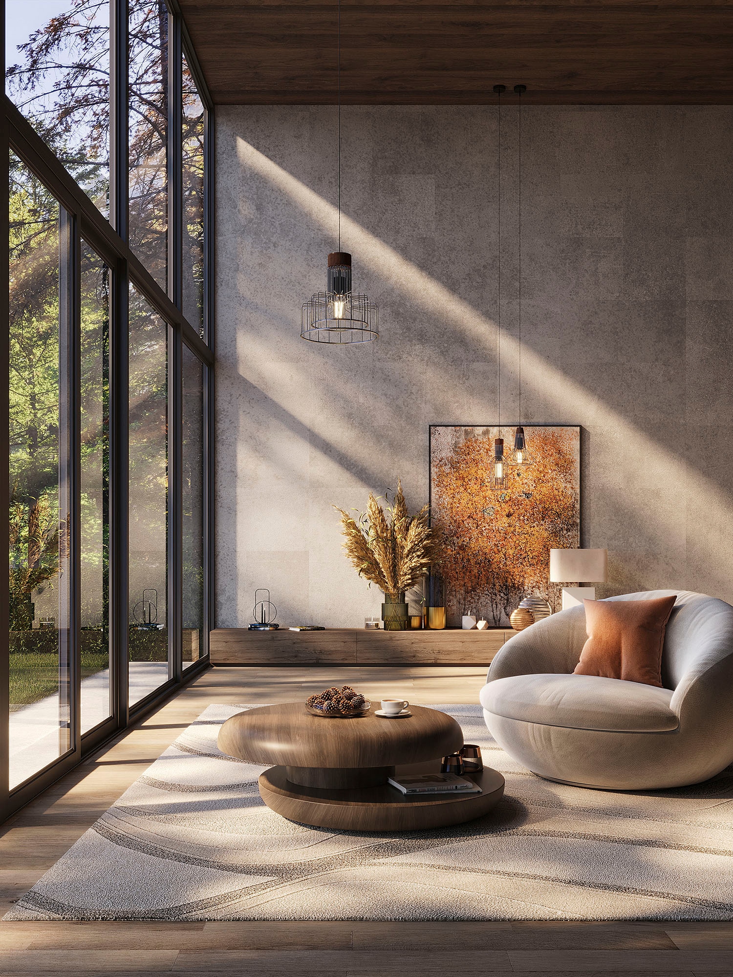 SalesFever Table basse »drehbar - runder Design-Wohnzimmertisch aus Holz« 1 cuis tlg. Stilvoller & moderner Tisch mit Echtholzfurnier, Ø 90 cm