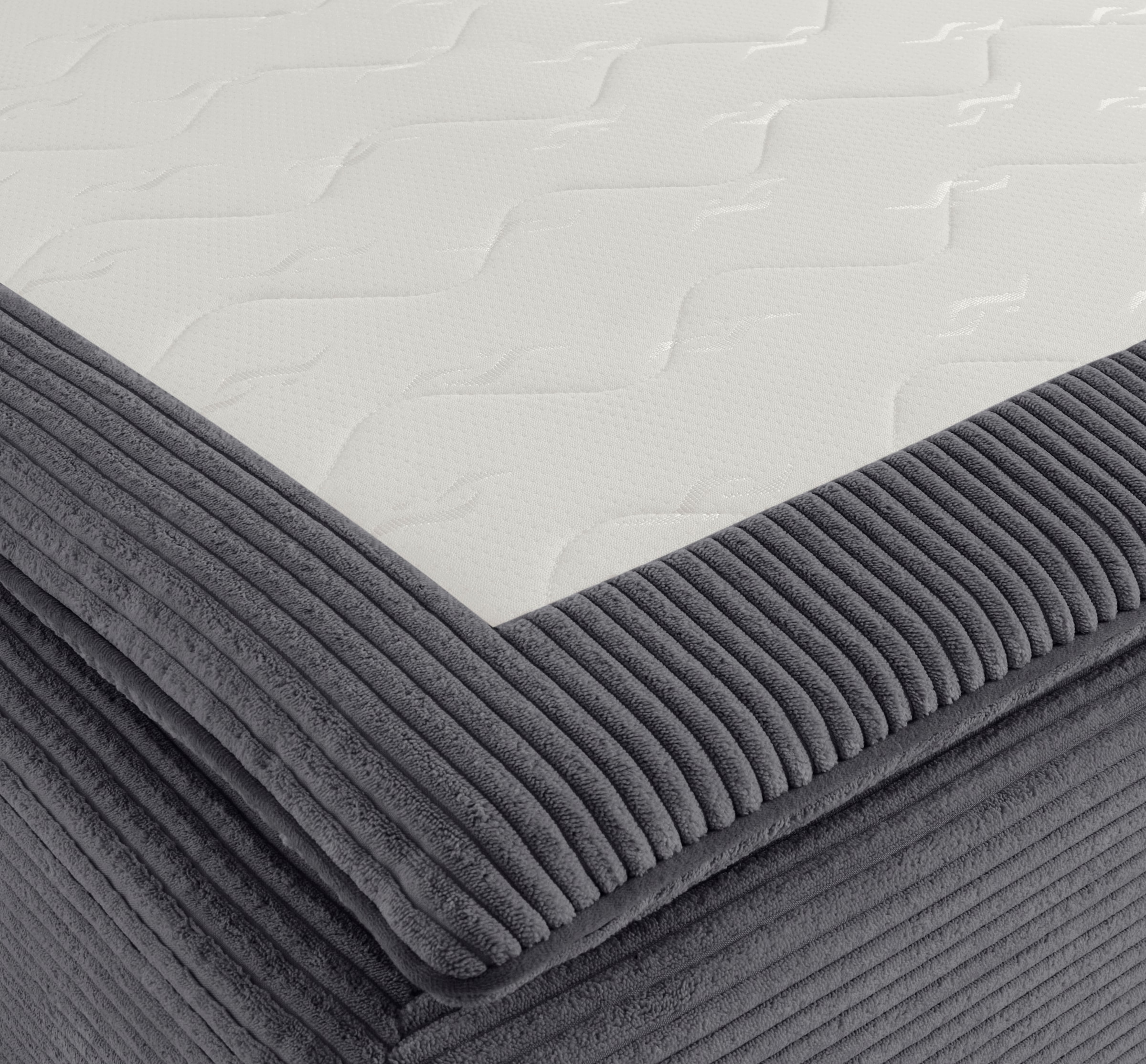 INOSIGN Canapé d'angle »Night & Day L-Form, B: 324 cm« mit Bettfunktion, Bettkasten & 3 Zierkissen, Boxspringbett 180x200 cm