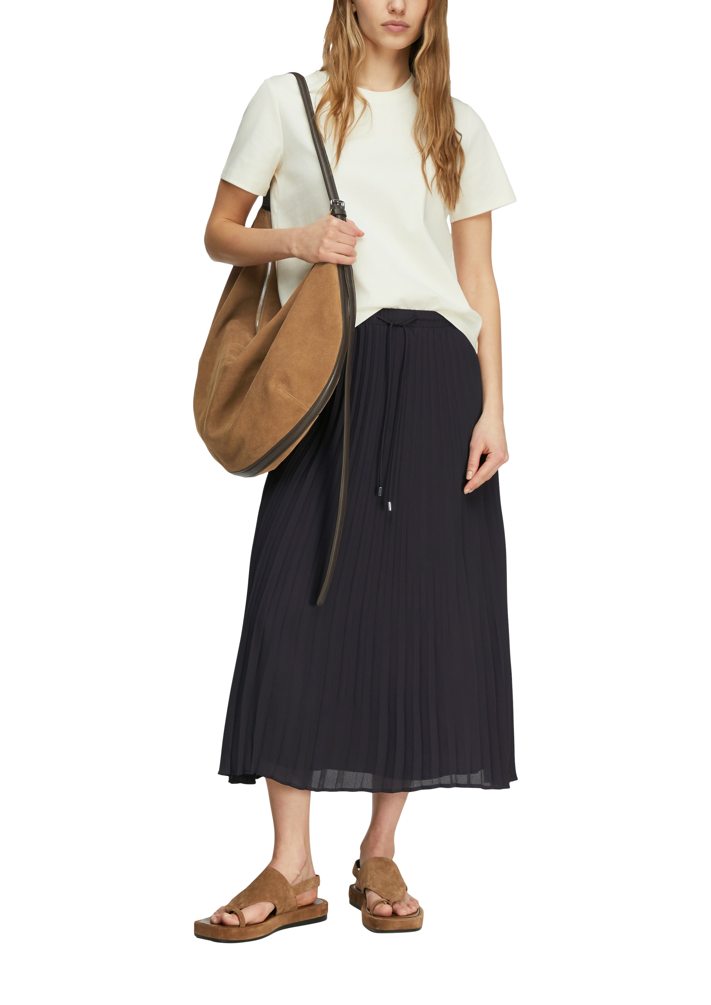 Comma Jupe plissée mit Bindeband