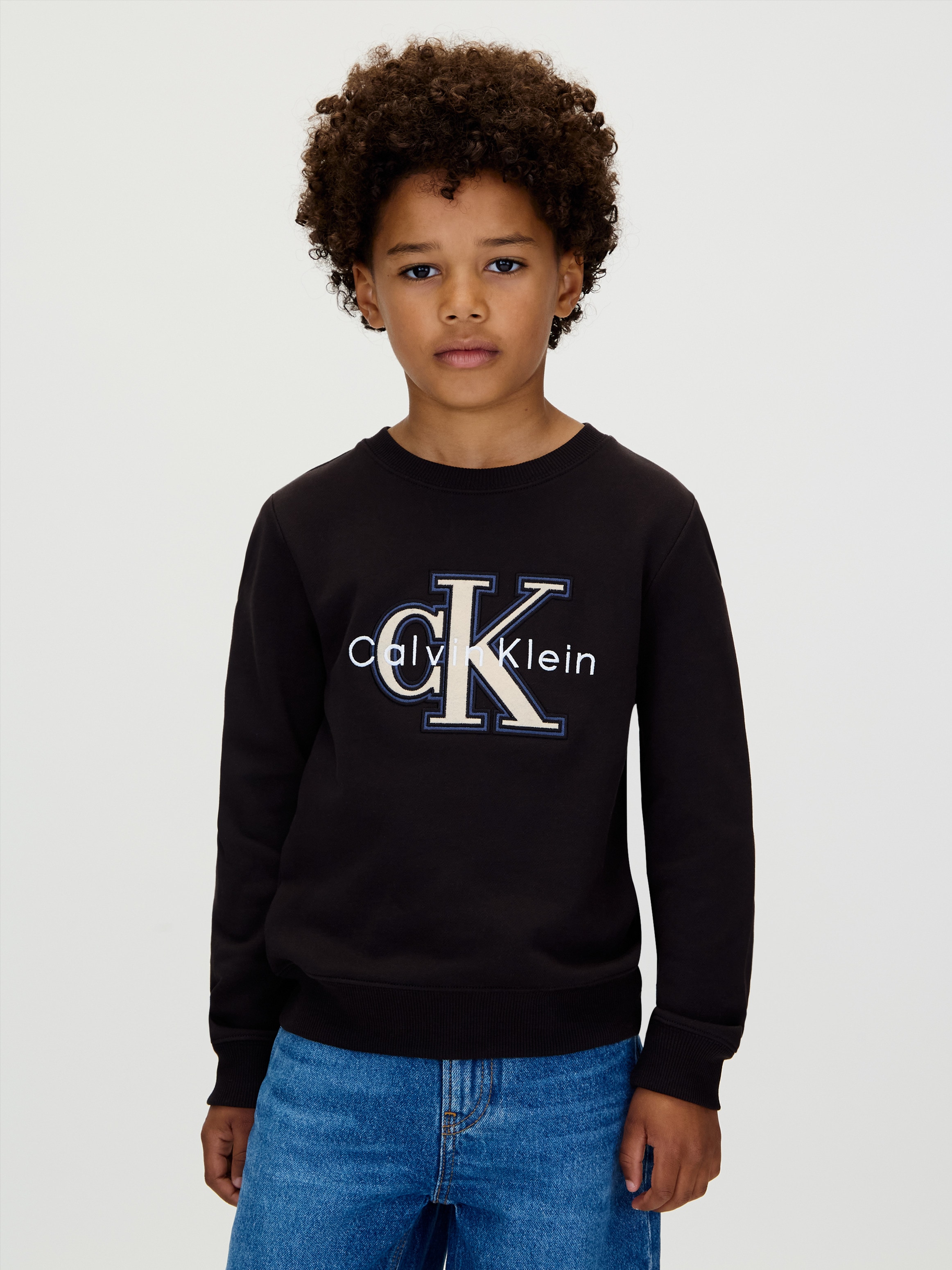 Image of Calvin Klein Jeans Sweatshirt "FESTIVE MONO SWEATSHIRT", für Kinder bis 16 Jahre, Applikation