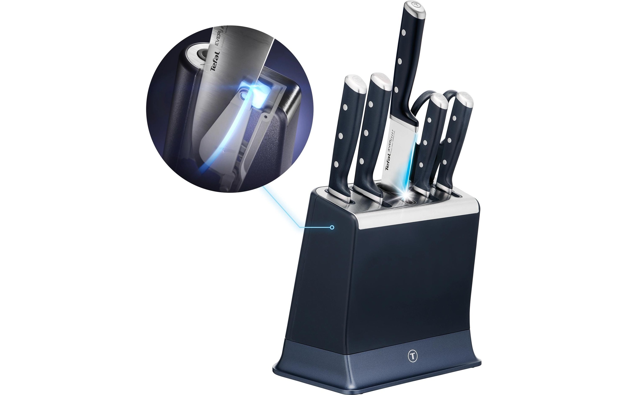 Tefal Bloc à couteaux »EverSharp Pro« 6 selbstschärfender Messerblock, Klinge aus deutschem Edelstahl