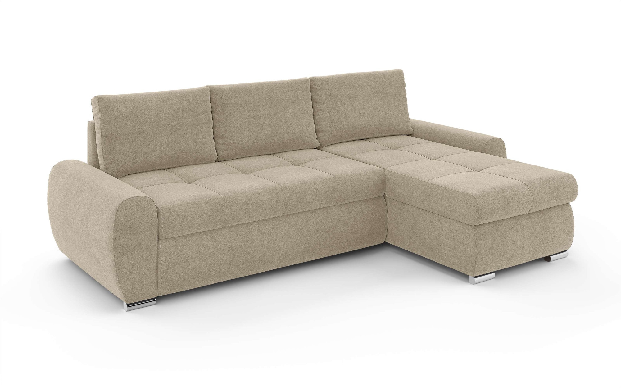 INOSIGN Ecksofa »HAVERHILL Schlafsofa mit Bettkasten, Masse B/H/T: 237/89/166 cm«, L-Form mit Recamiere links oder rechts bestellbar, Wellenunterfederung